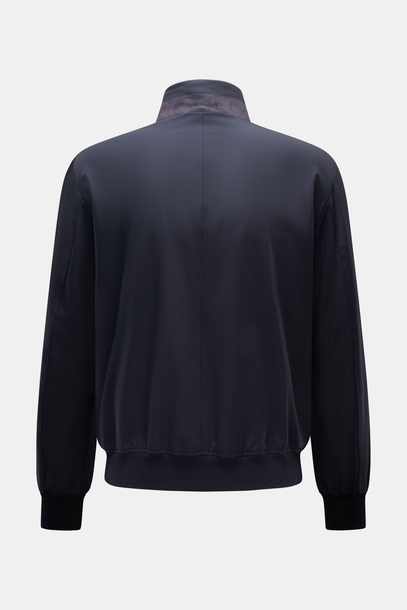 Mandelli Blouson navy, Rückansicht, Slim Fit Blouson aus hochwertiger Microfaser mit Stehkragen, Zwei-Wege-Reißverschluss, elastischen Bündchen und zwei Innentaschen.
