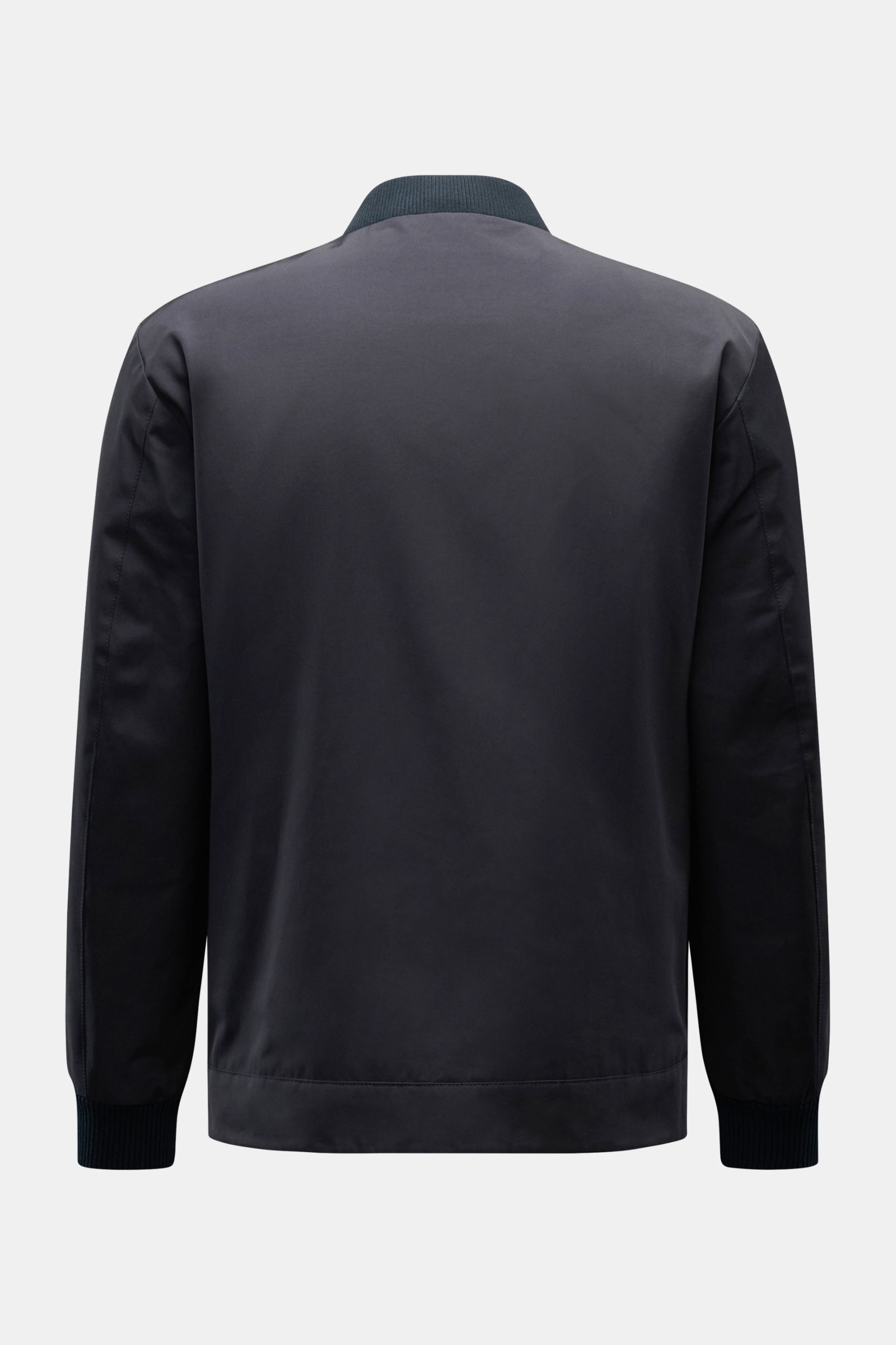 Rückansicht des Fay Blouson navy aus Microfaser-Baumwoll-Mix, Slim Fit mit Rippstrick-Kragen, elastischen Bündchen und glattem Griff.