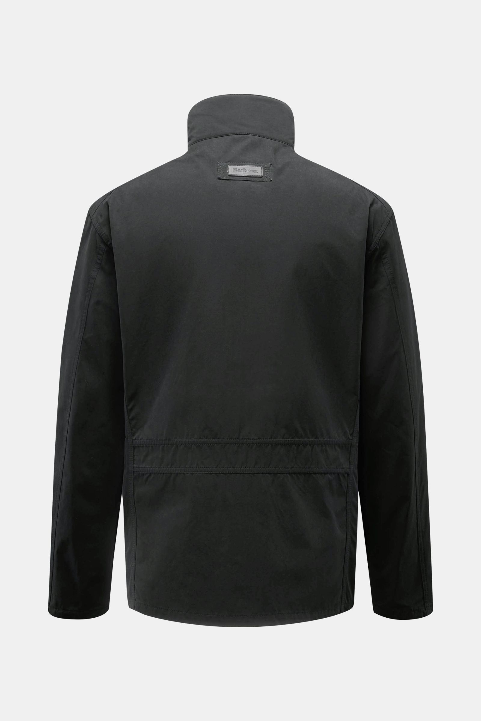 Back view of Barbour Field jacket 'Sanderling' navy in lightweight cotton-microfibre blend with standing collar, leather logo, and functional design.

Description:
Lightweight, functional and in classic style: The versatile field jacket 'Sanderling' by