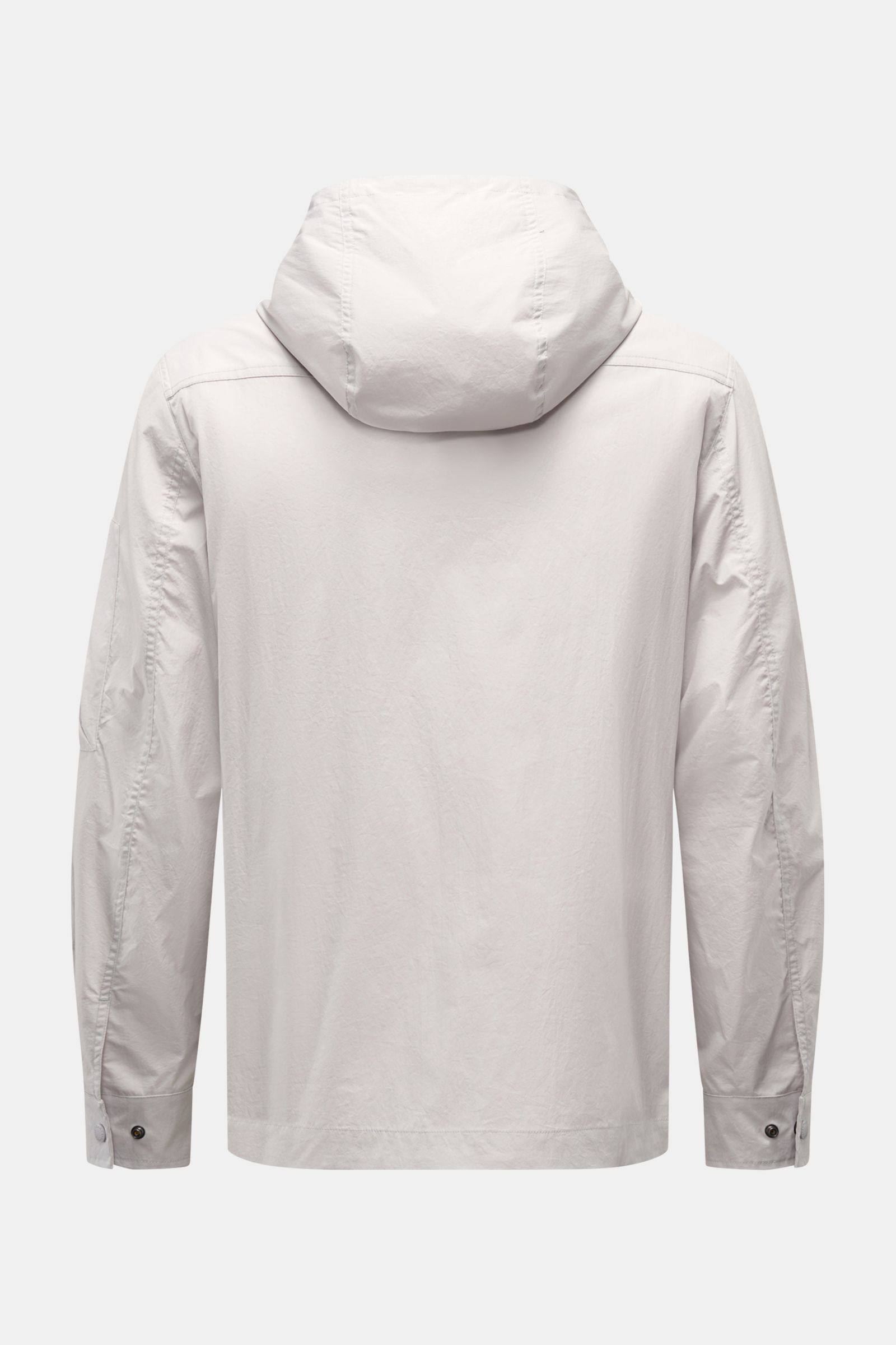 Rear view of Parajumpers Jacket 'Inverness' sand, a slim fit, hooded jacket in high-quality crease-free microfibre with button cuffs.