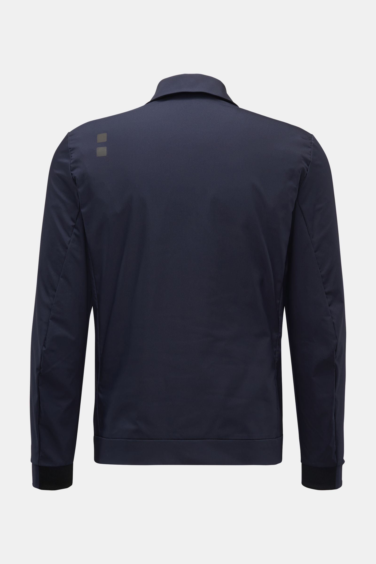 UBR Jacke 'Nano' navy Rückansicht, wind- und wasserabweisend, Slim Fit, Microfaser, Umlegekragen, Reflektor und flexible Ärmelabschlüsse.
