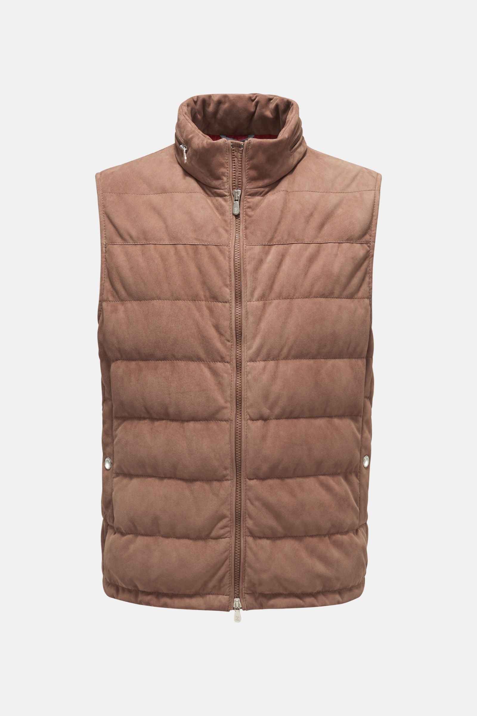 Suede down gilet light brown