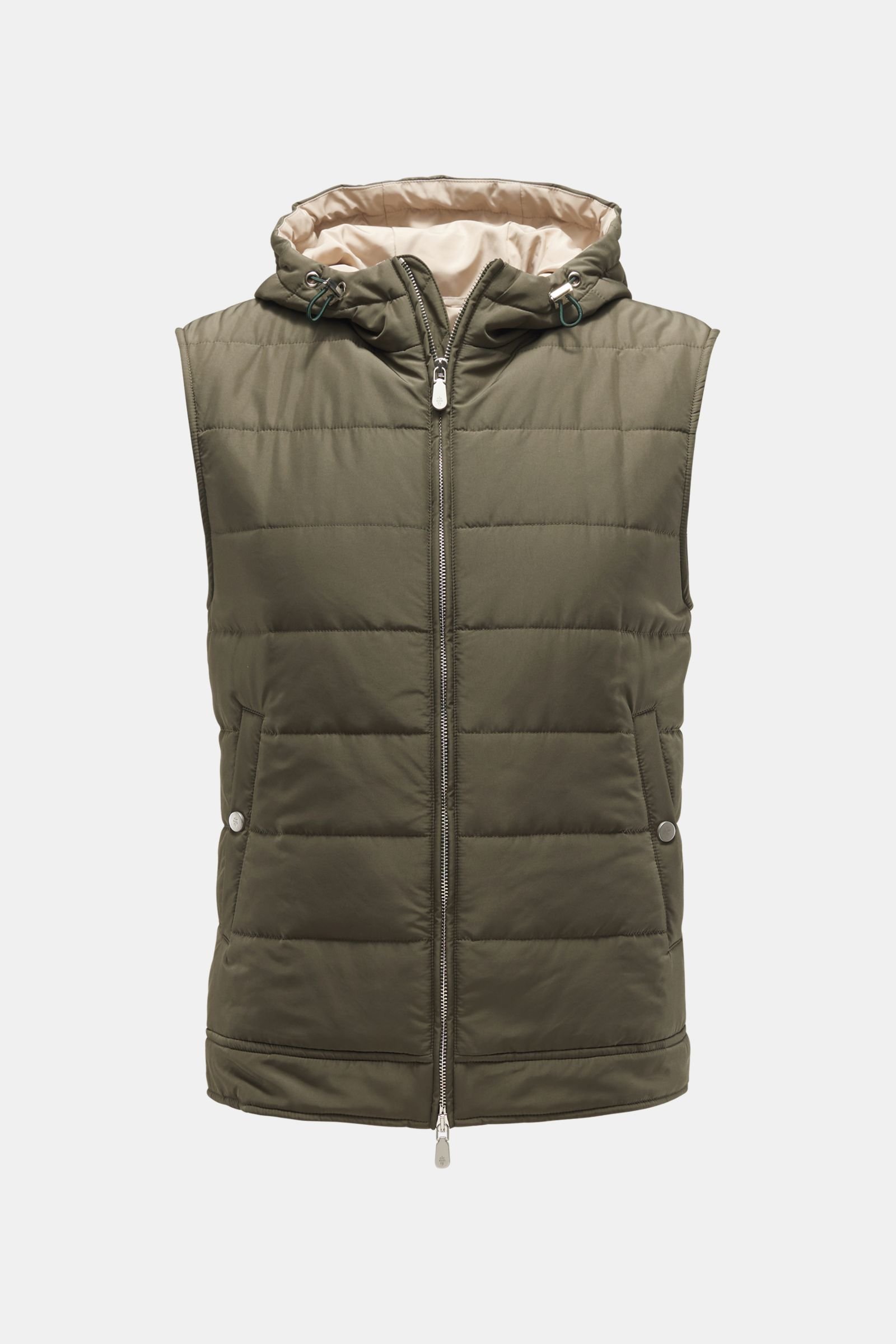 Quilted gilet olive