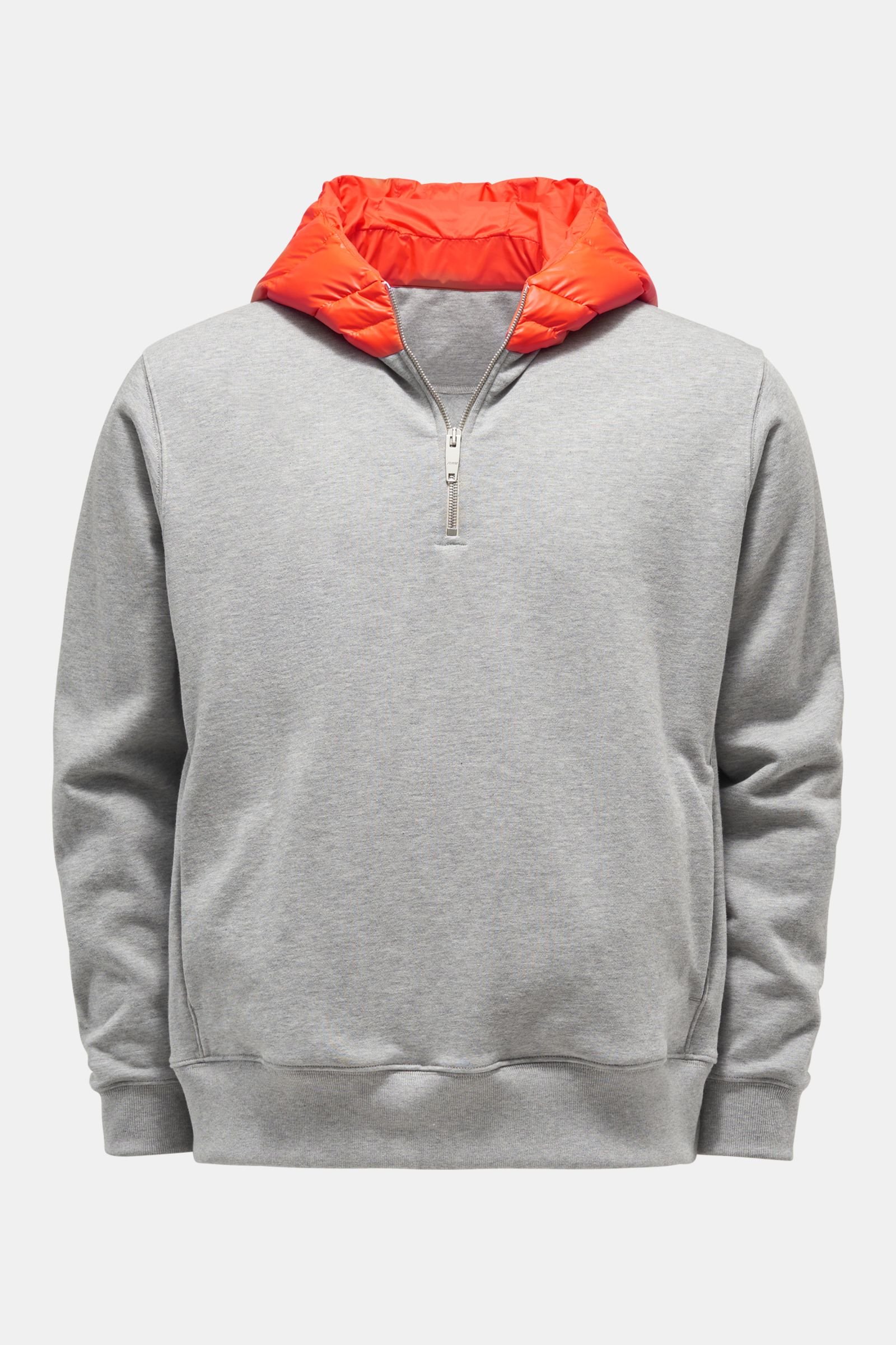 Sweat half-zip jumper grey/orange