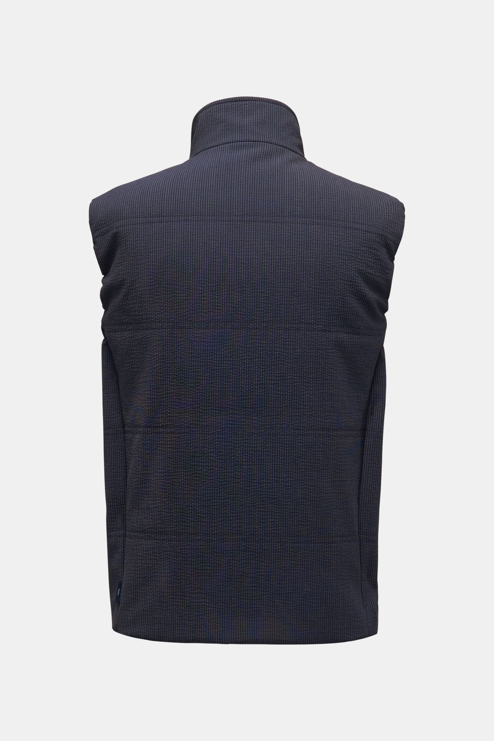 04651/ A trip in a bag Seersucker-Weste navy/graublau gestreift