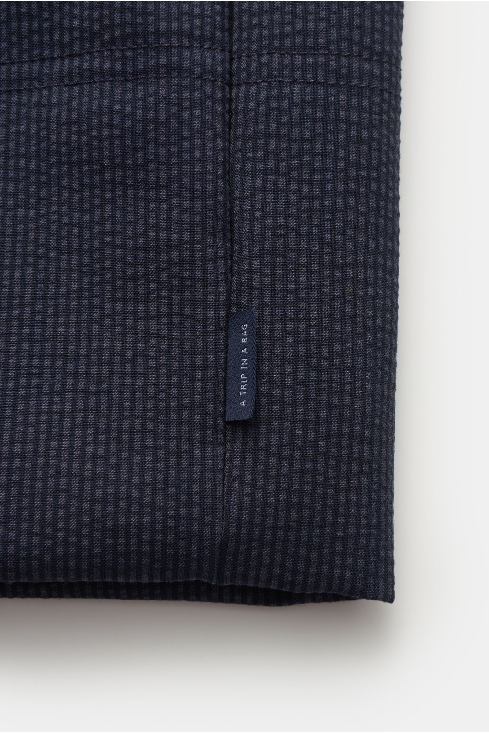04651/ A trip in a bag Seersucker-Weste navy/graublau gestreift