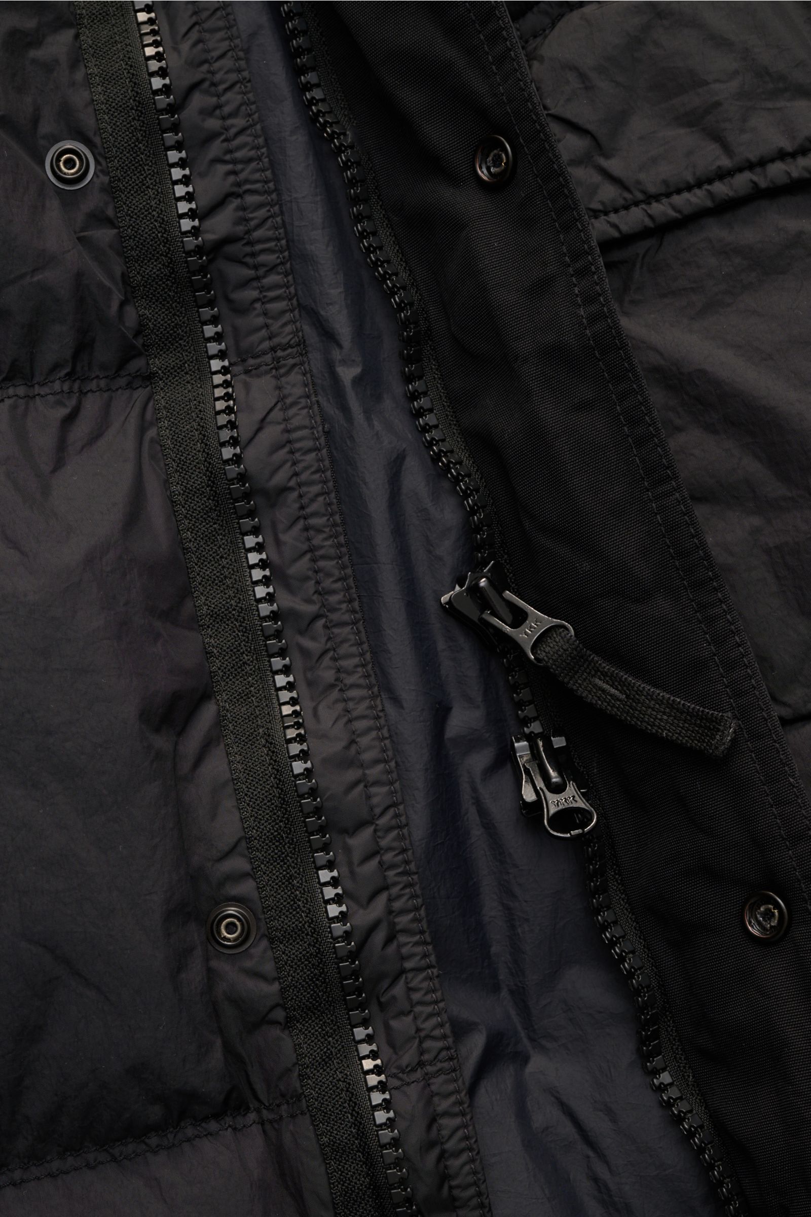 Stone Island Daunenweste 'Garment Dyed Crinkle Reps NY' schwarz