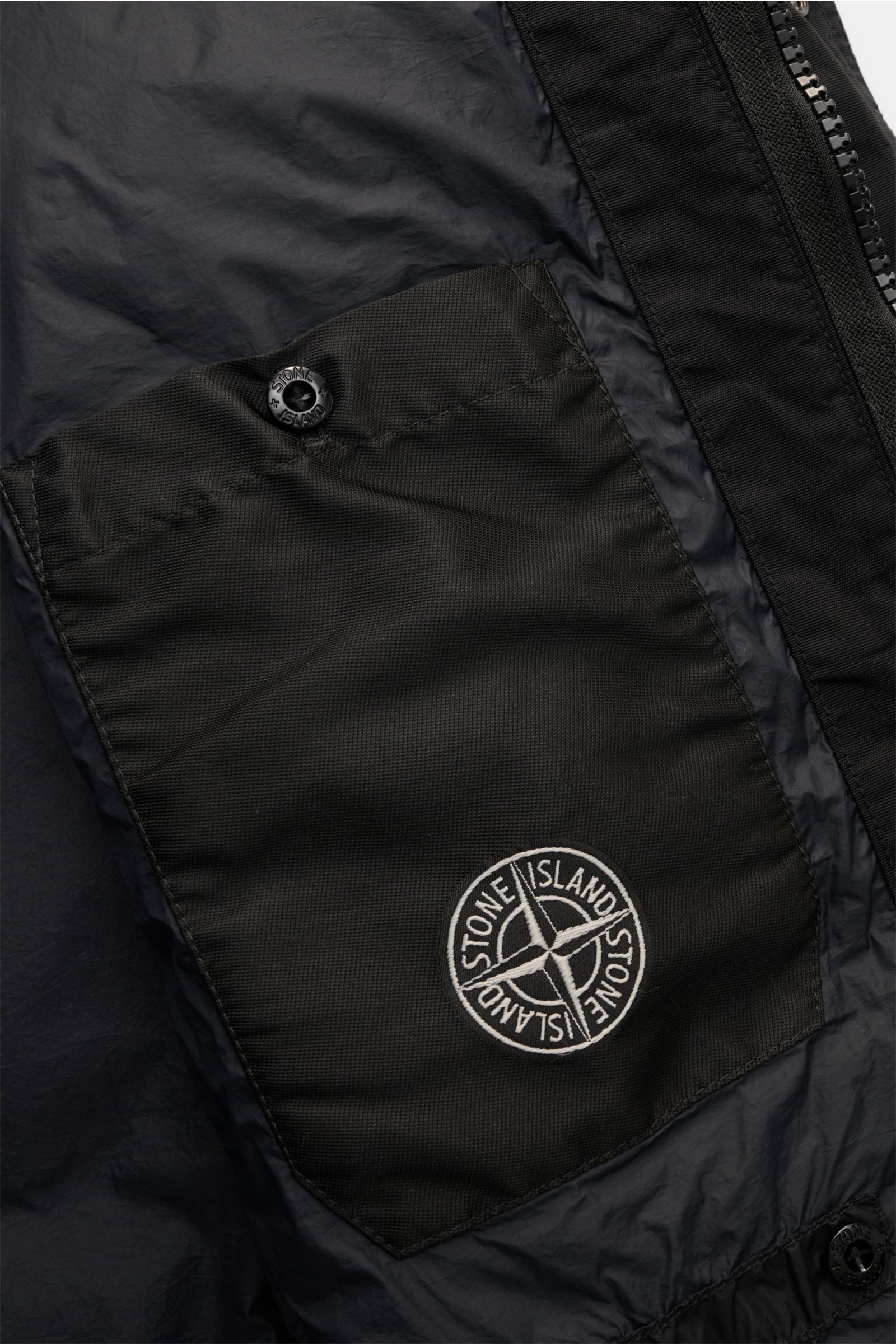 Stone Island Daunenweste 'Garment Dyed Crinkle Reps NY' schwarz