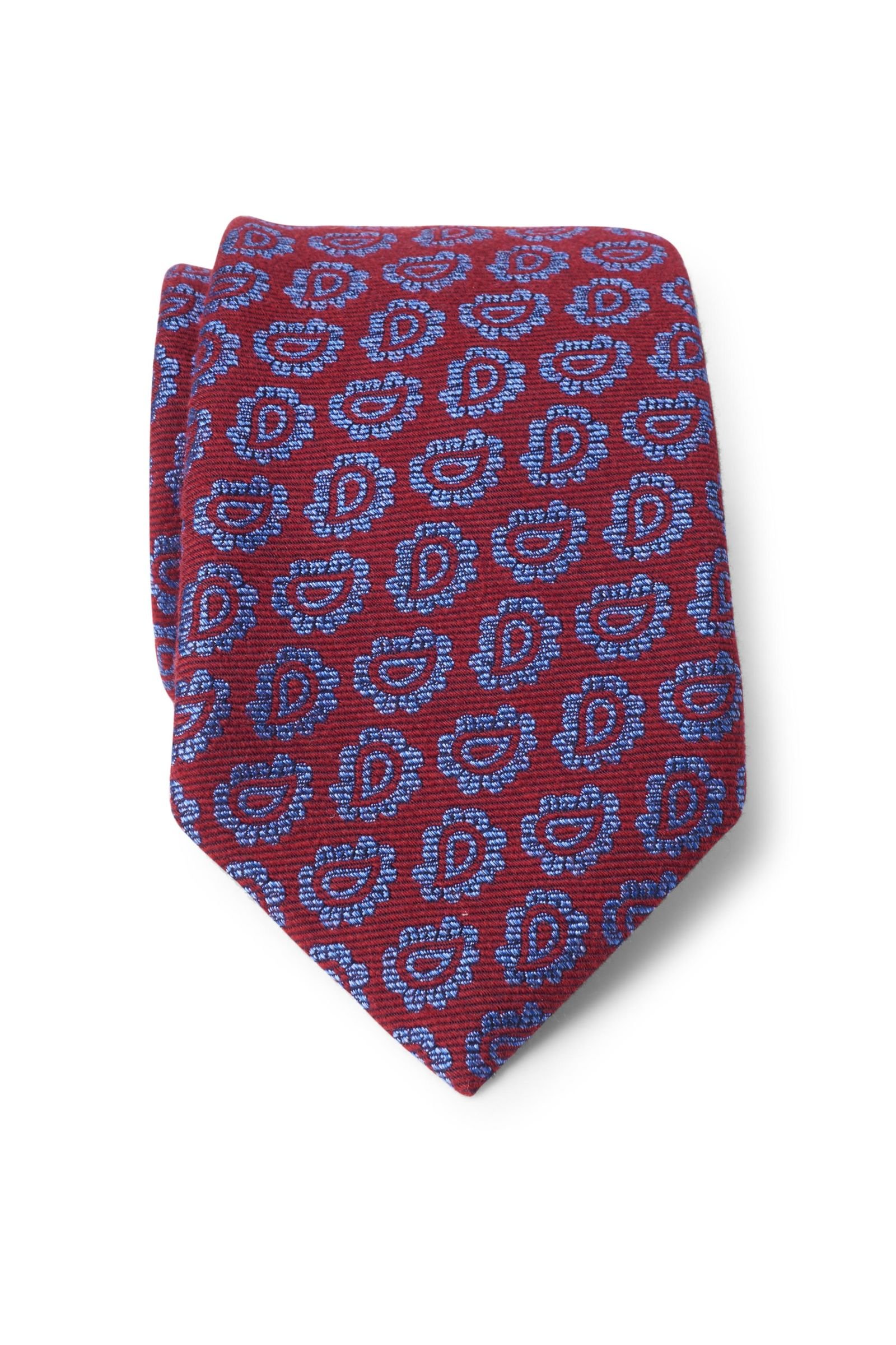 Krawatte rot/hellblau gemustert