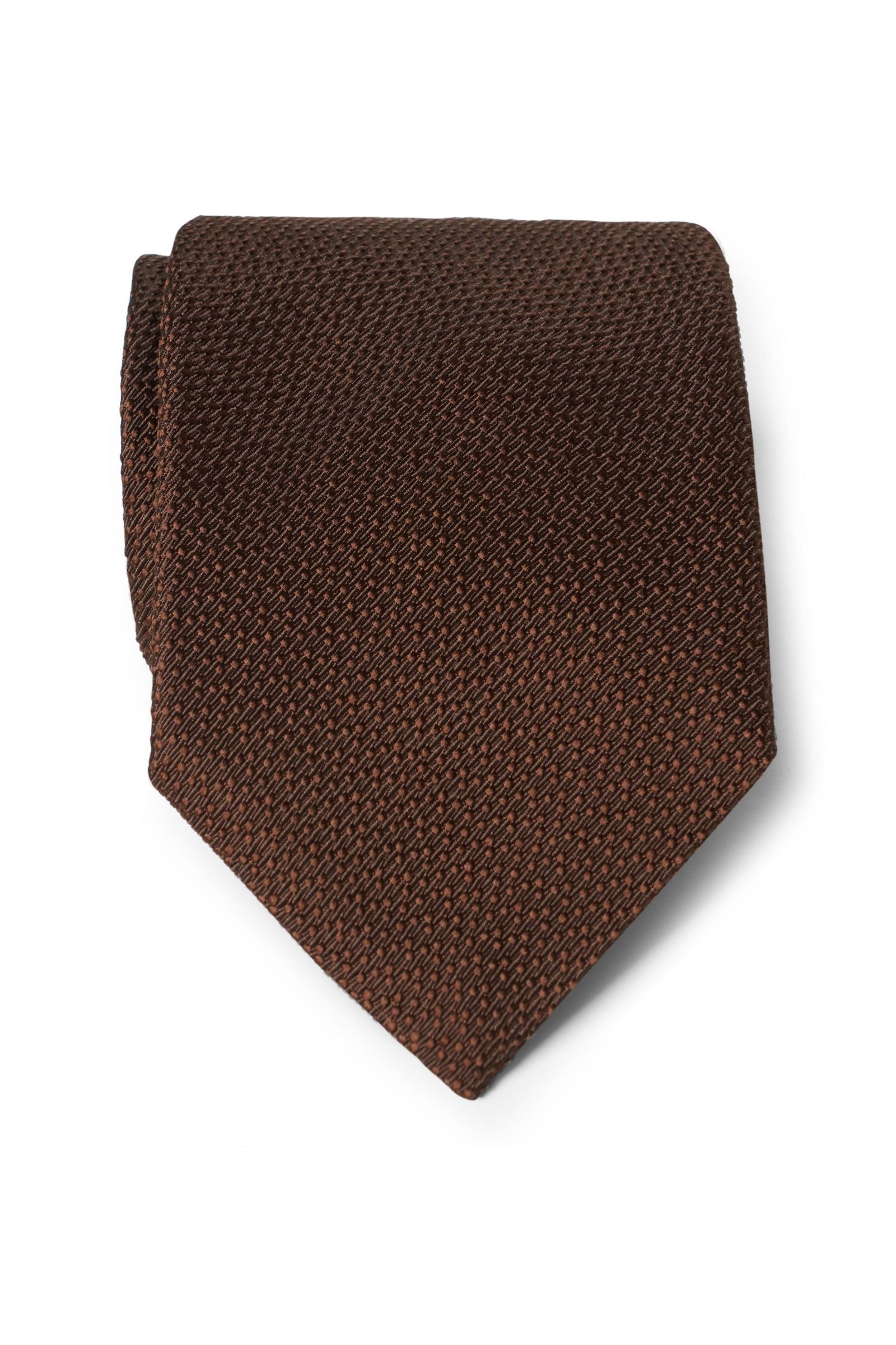 Silk tie dark brown