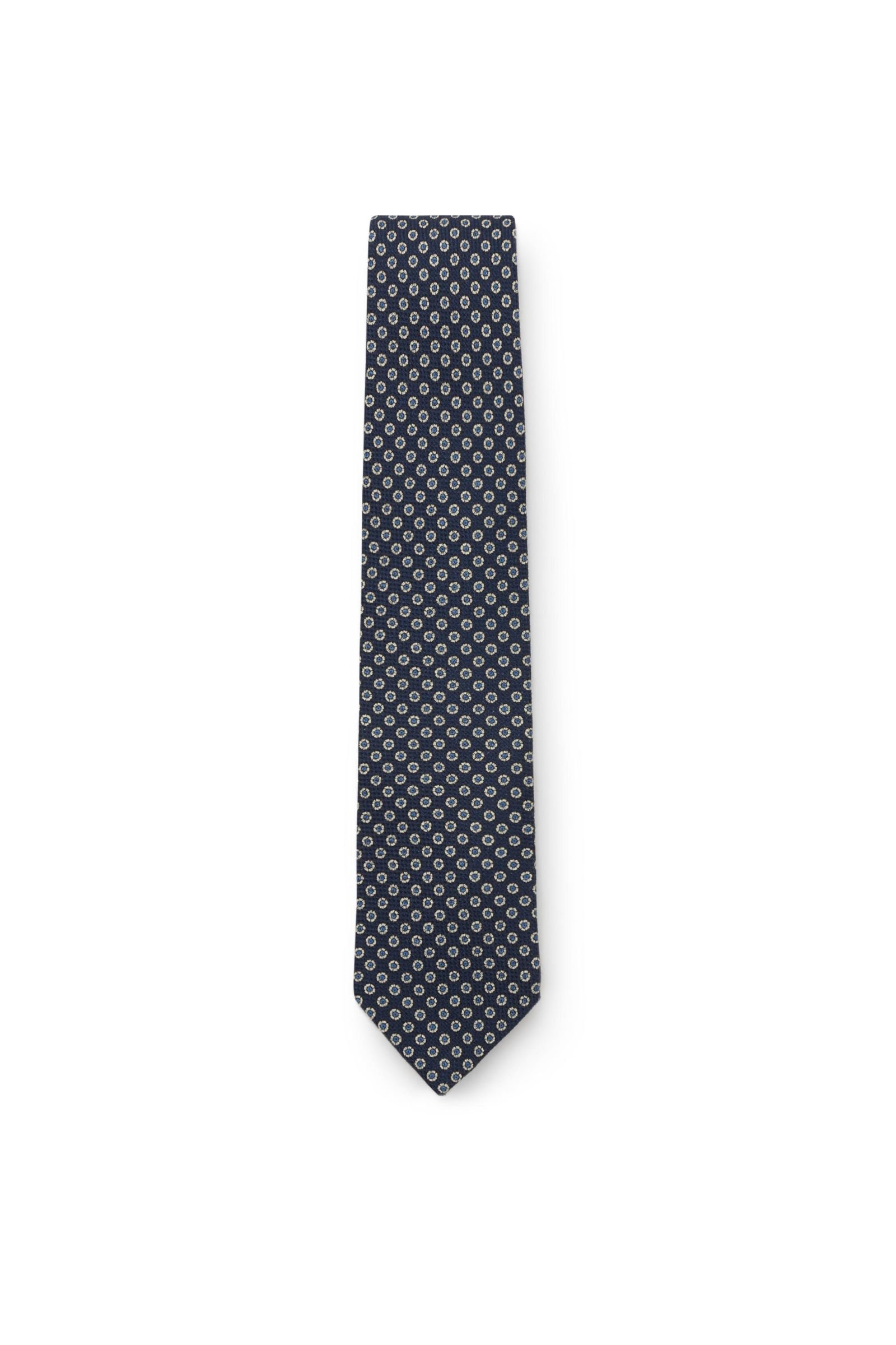 Tie dark navy patterned