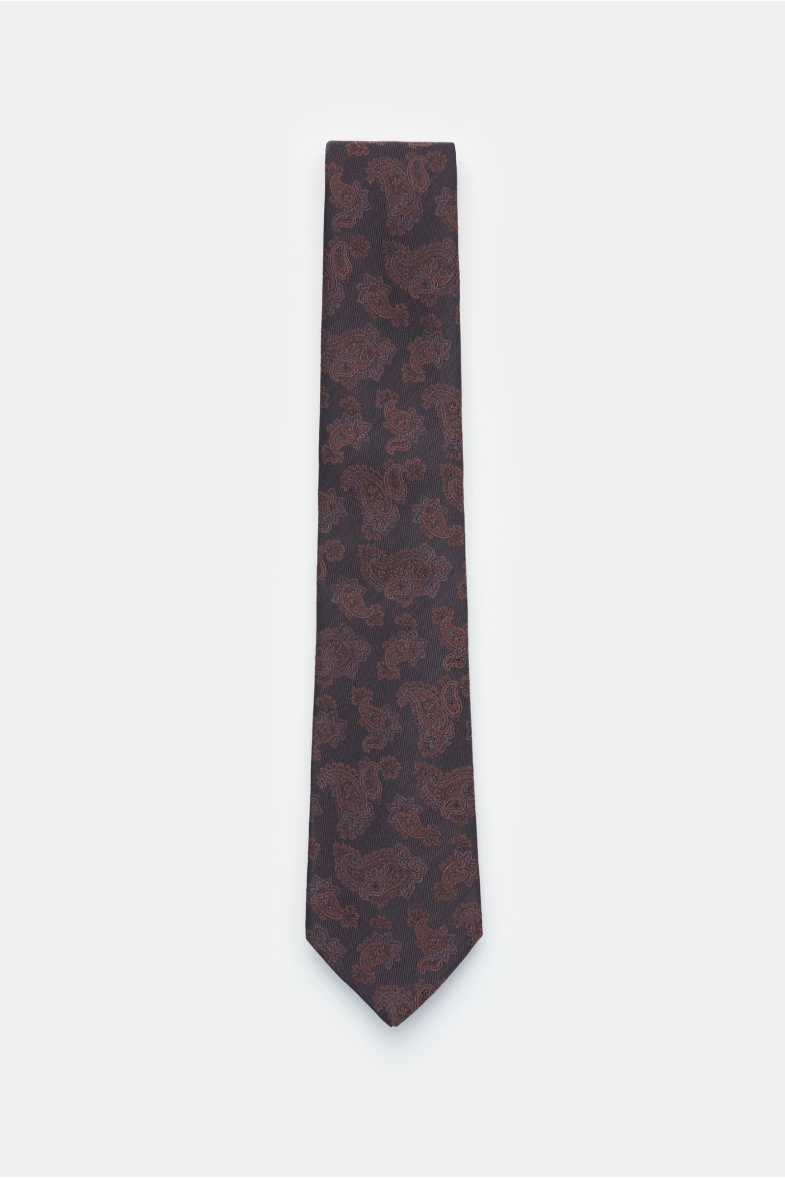 Tie dark brown patterned