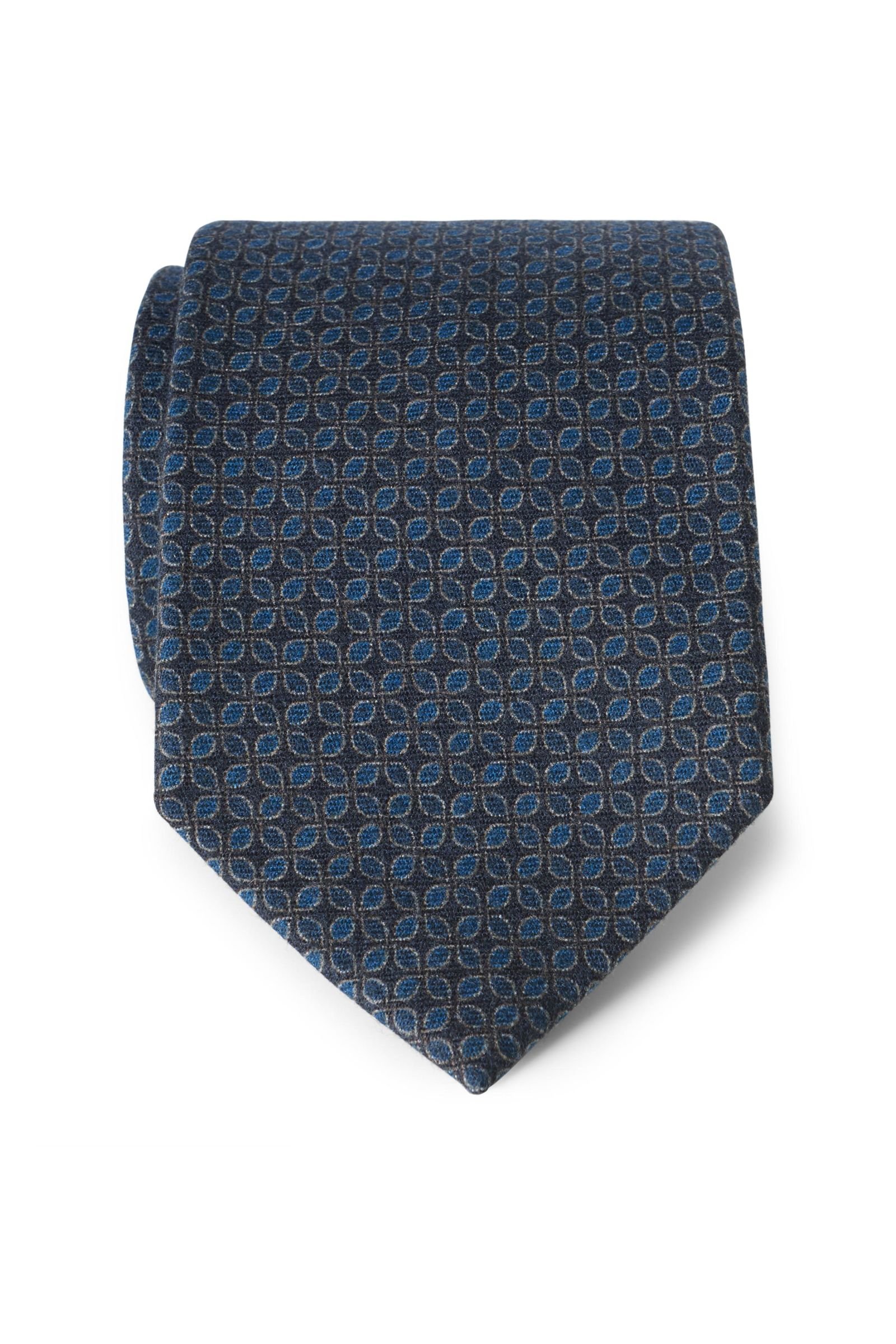 Wool tie teal patterned