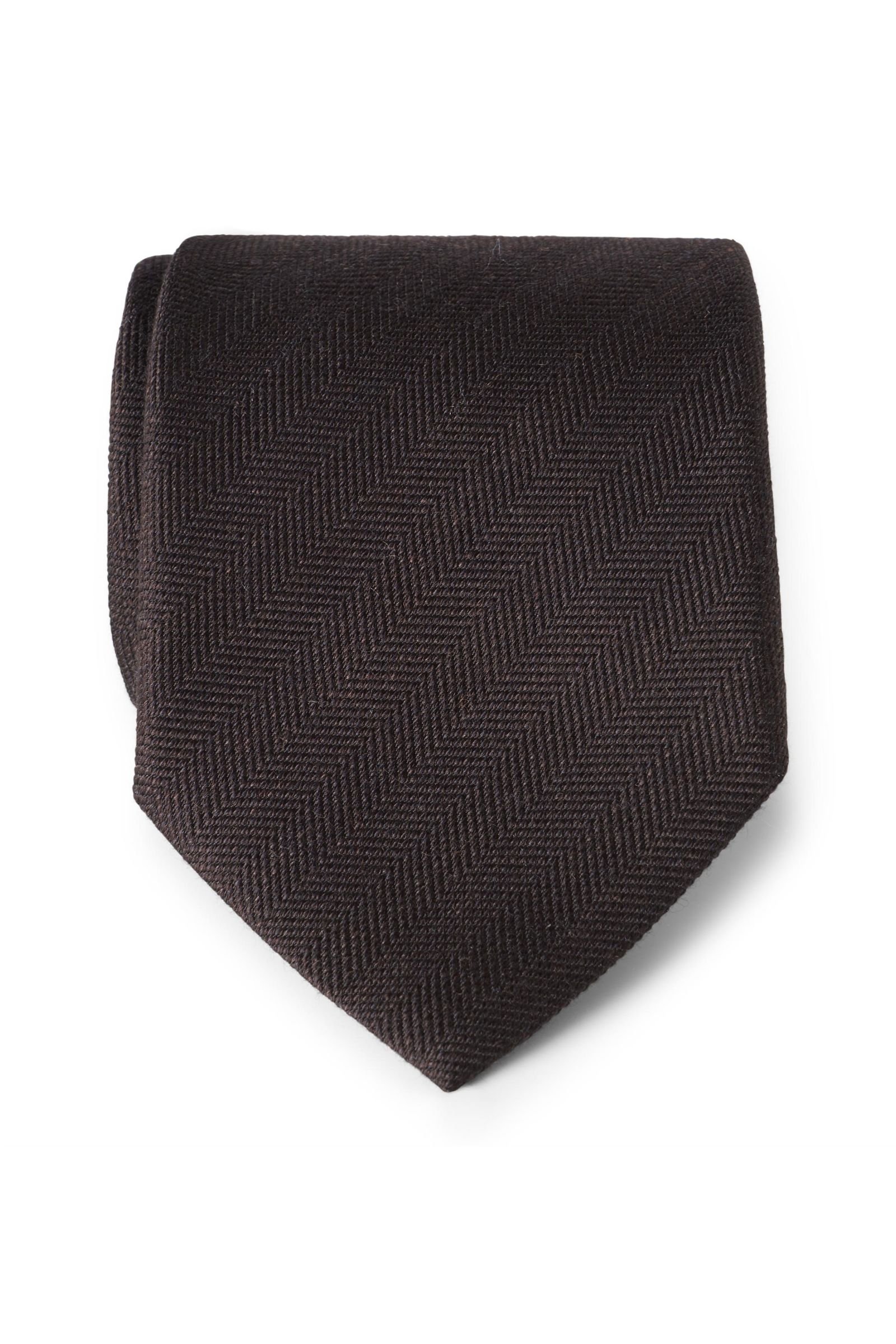 Tie dark brown patterned