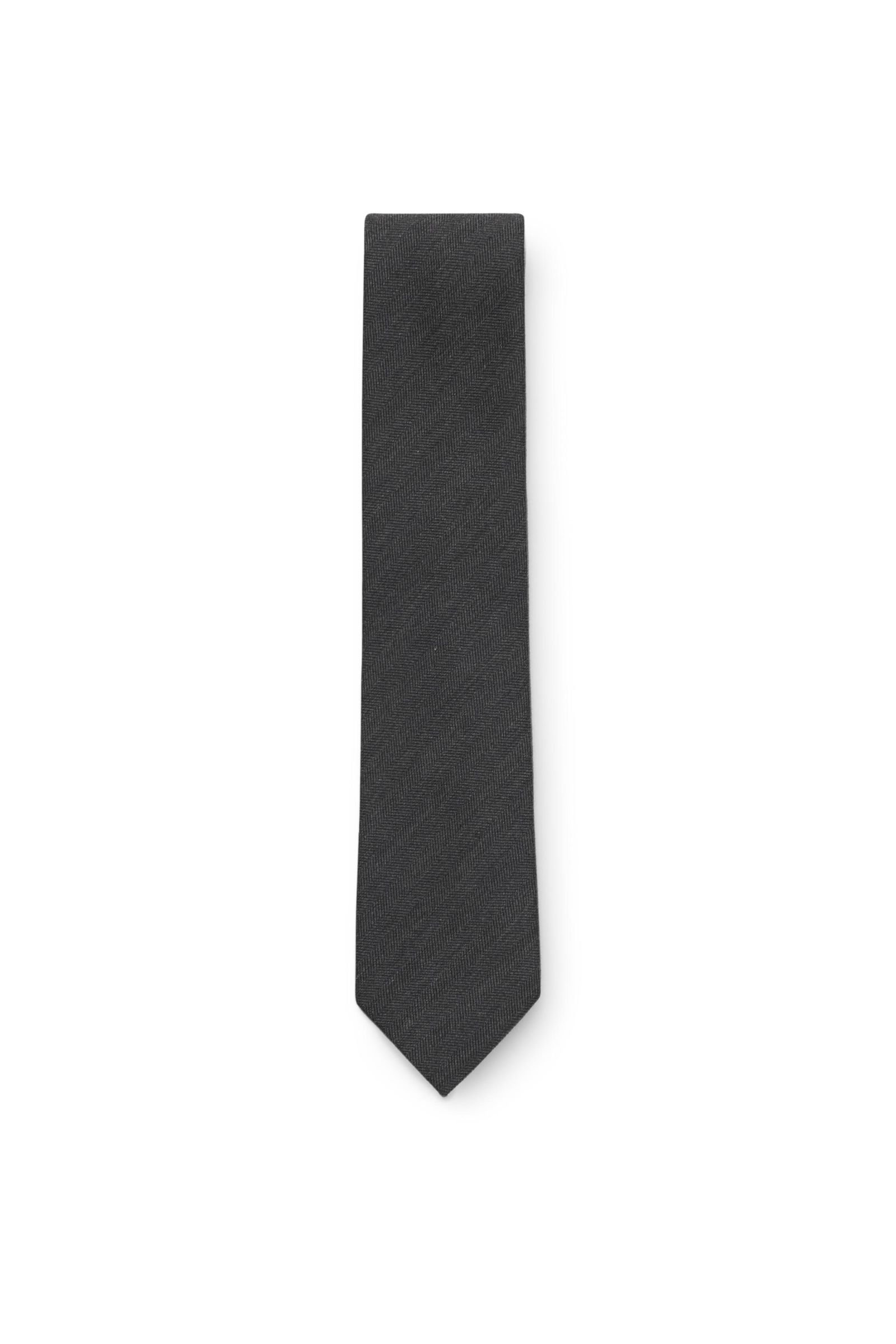 Tie dark grey patterned