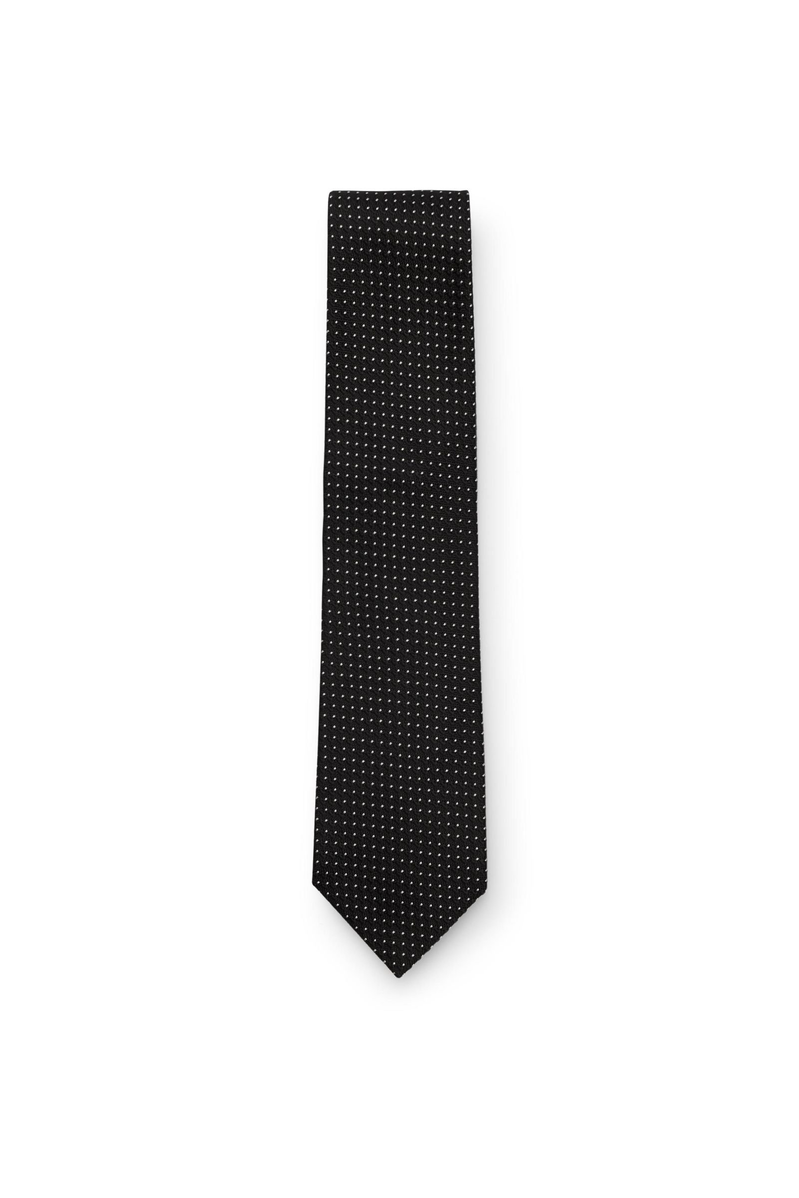 Silk tie black patterned