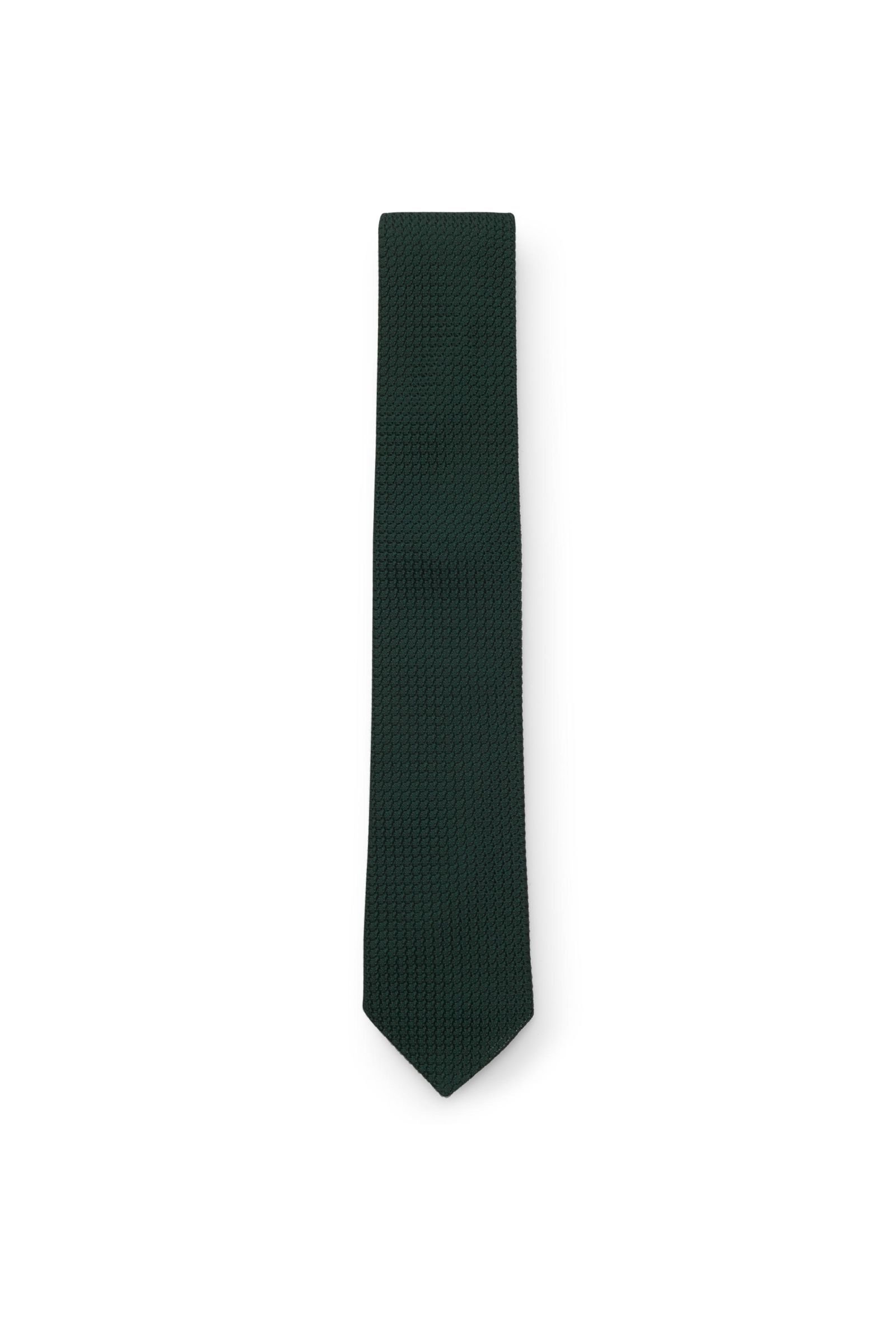 Silk tie dark green