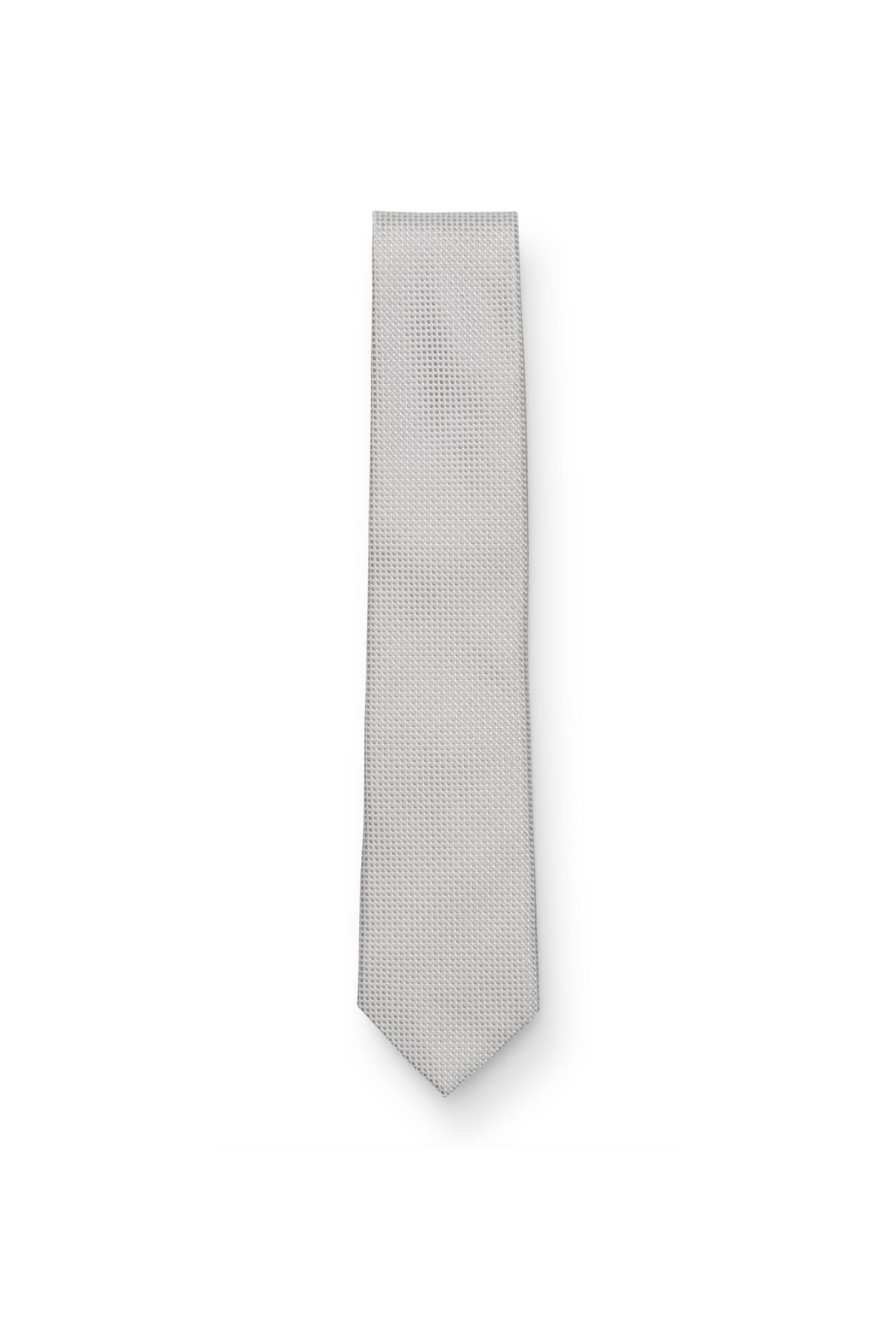 Silk tie light grey patterned