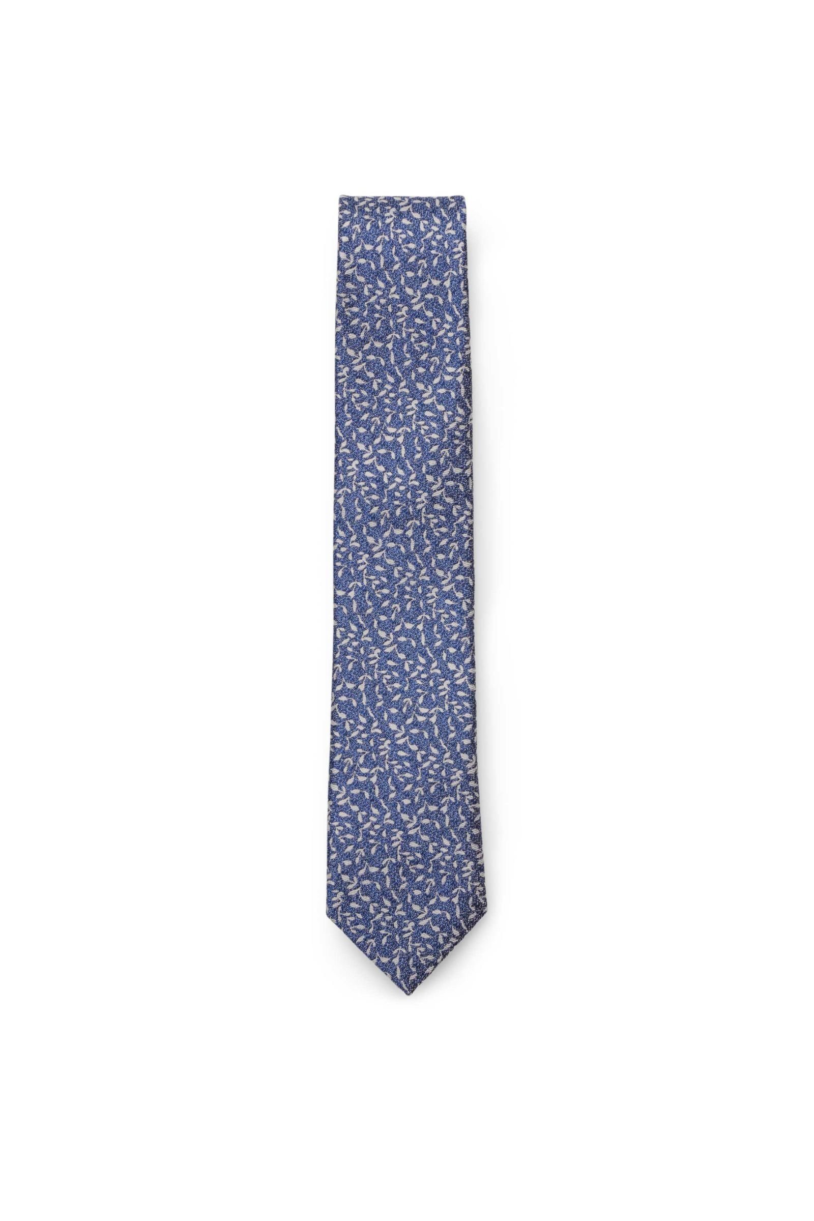 Silk tie dark blue patterned