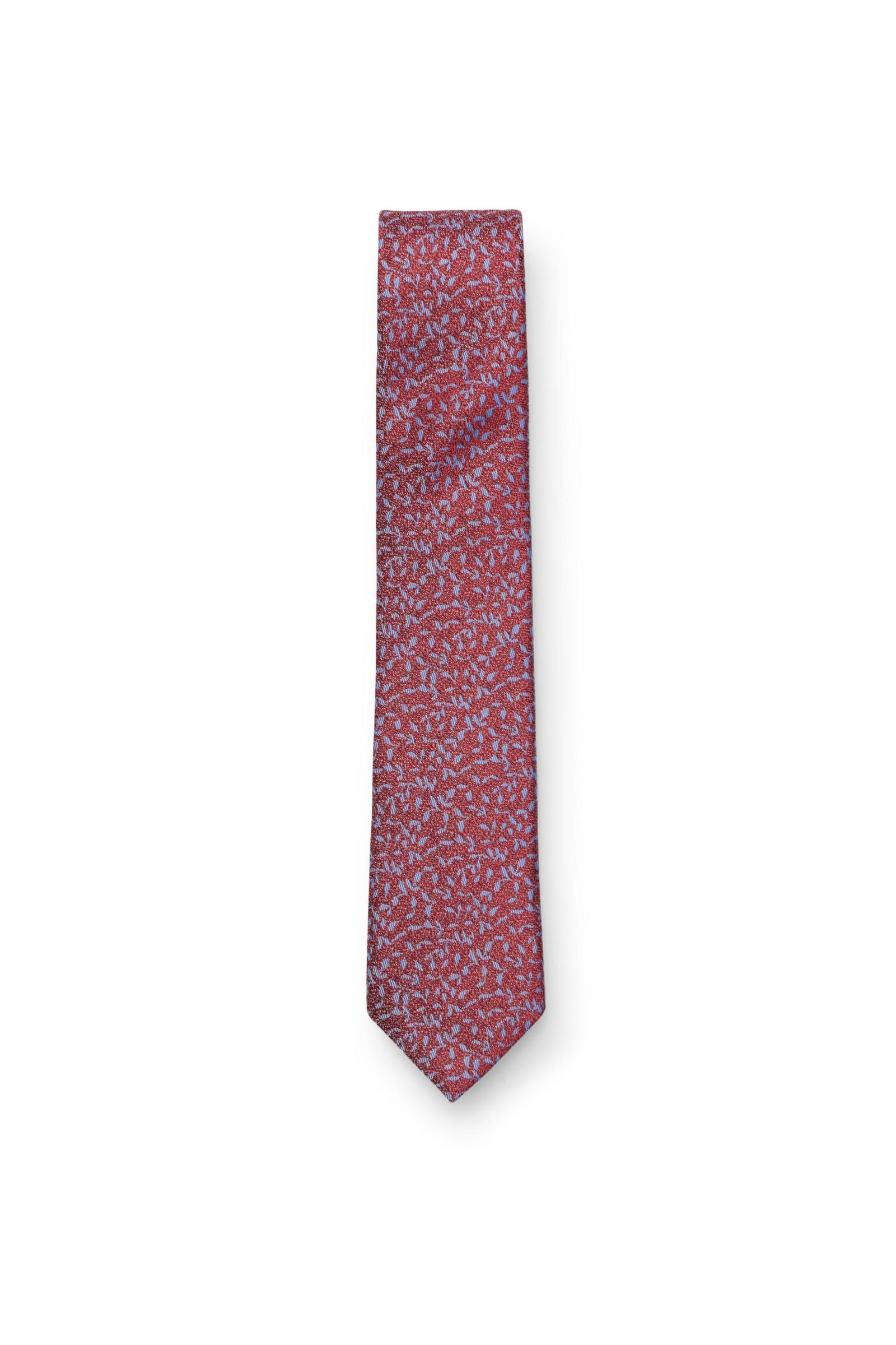 Silk tie dark red patterned
