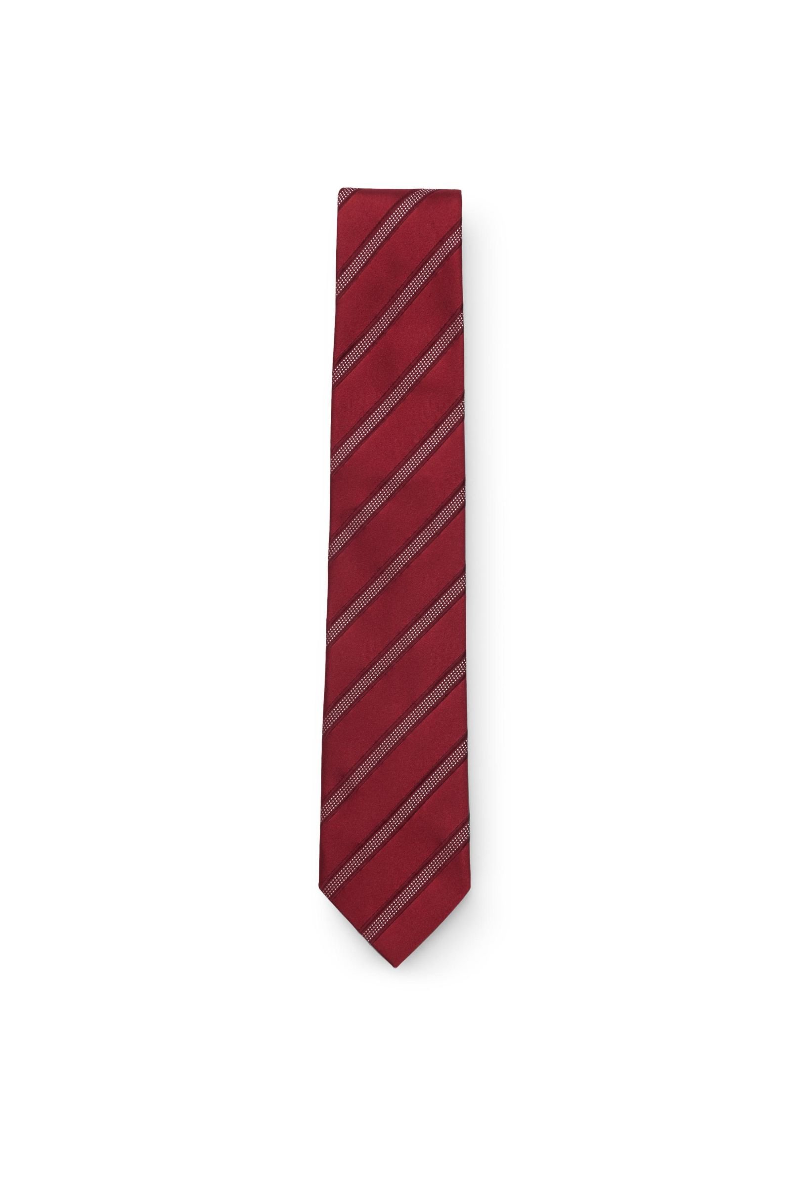 Silk tie dark red striped