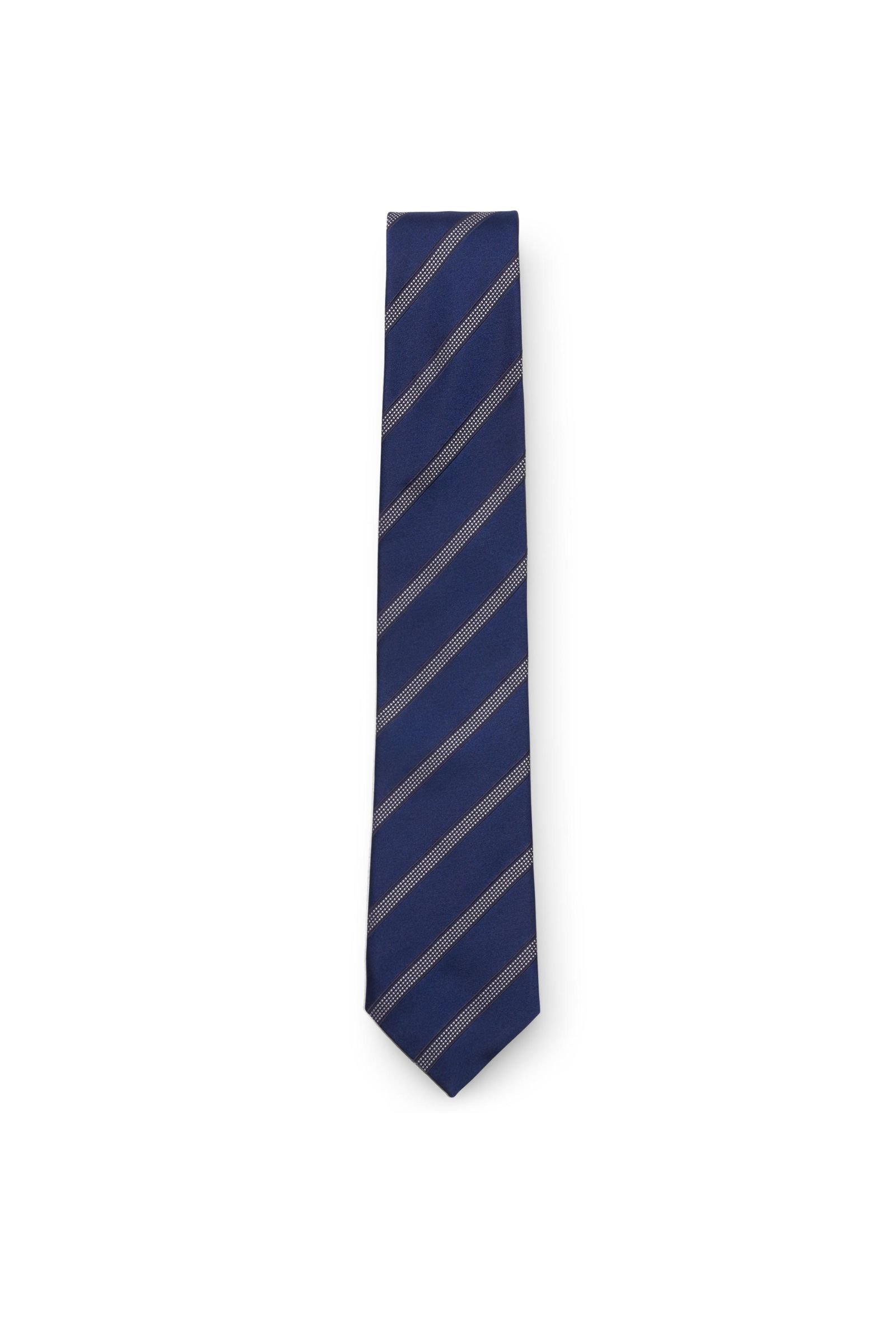 Silk tie navy striped