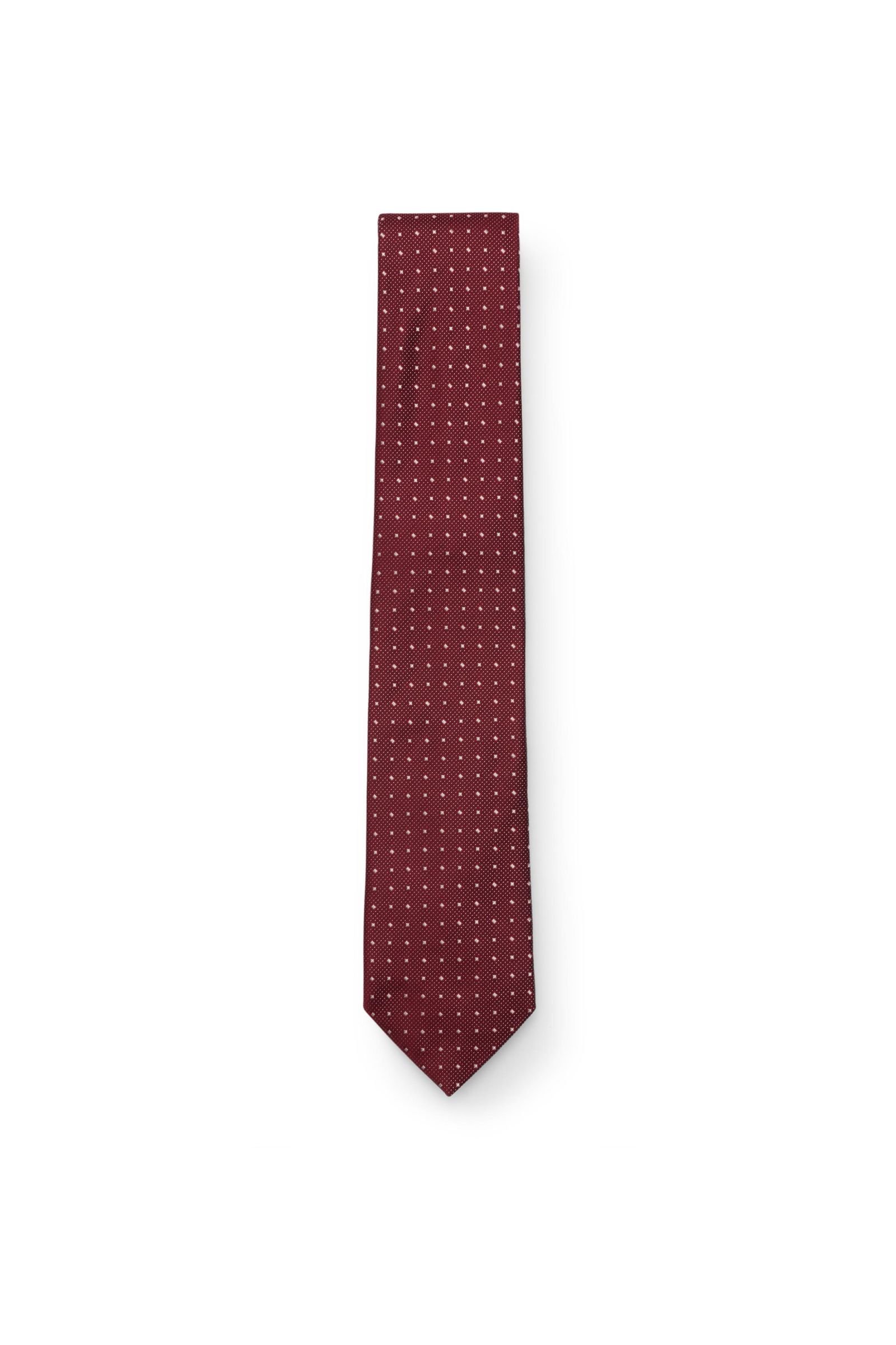 Silk tie dark red patterned