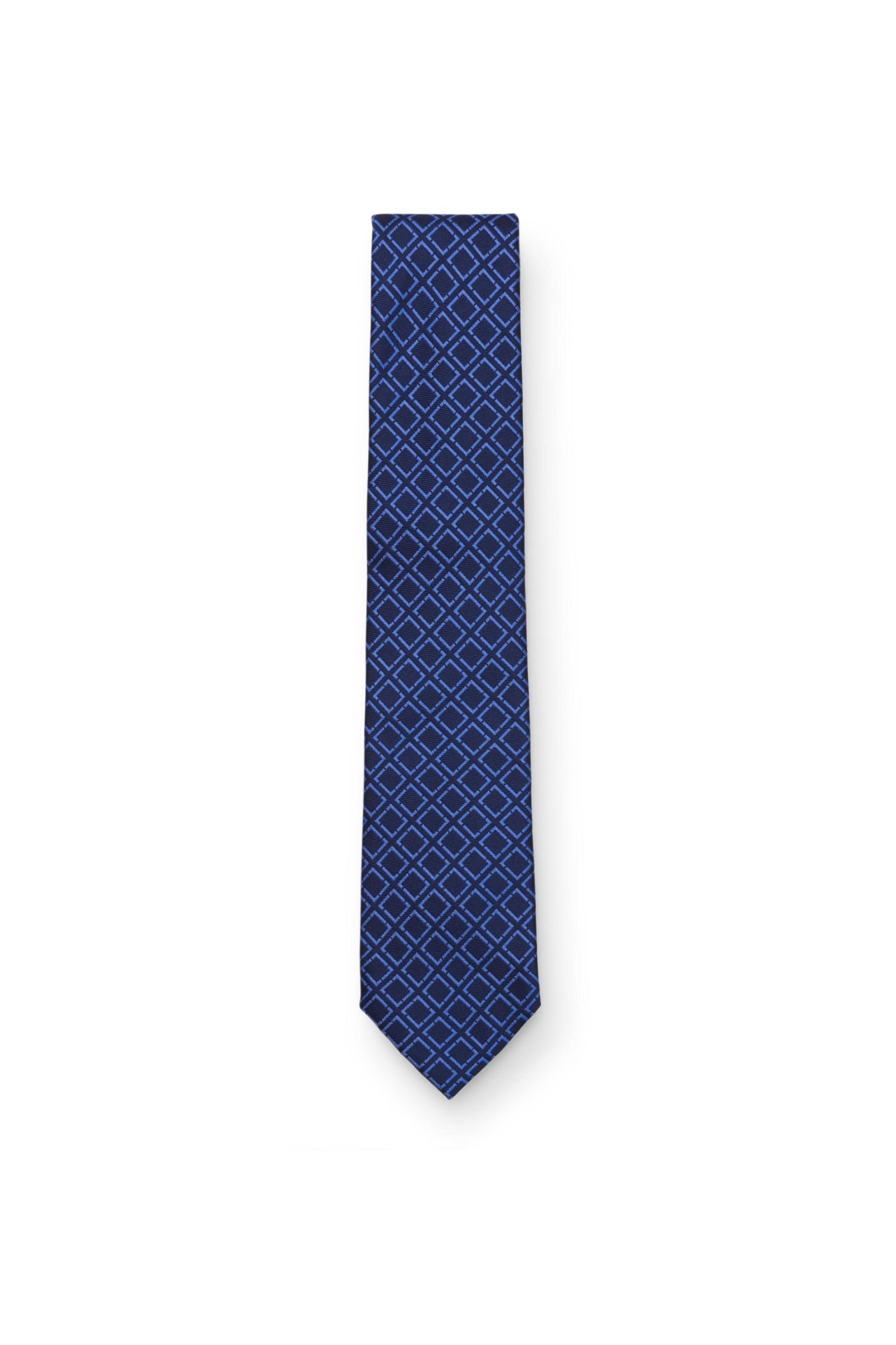 Silk tie blue/navy patterned