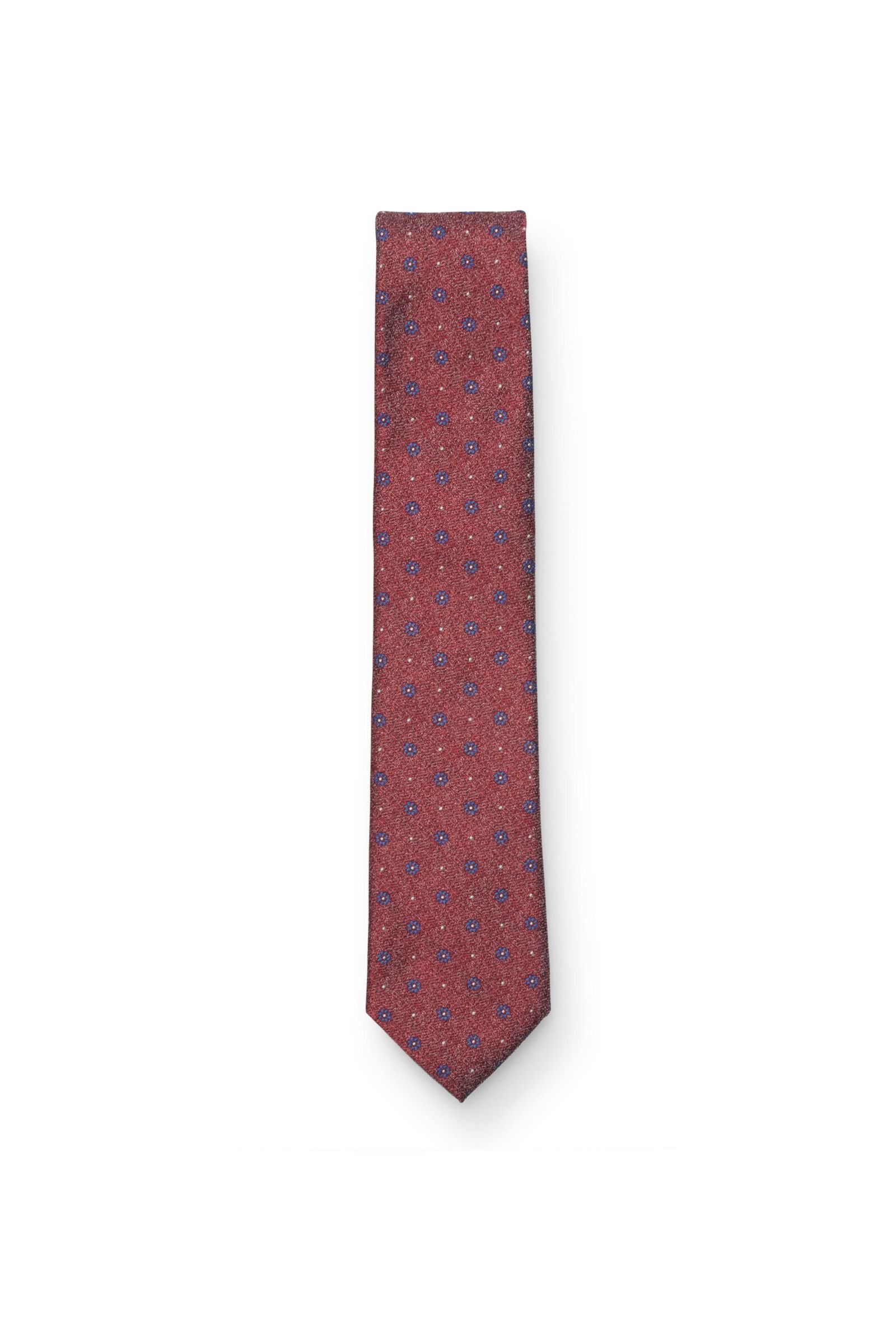 Silk tie red patterned