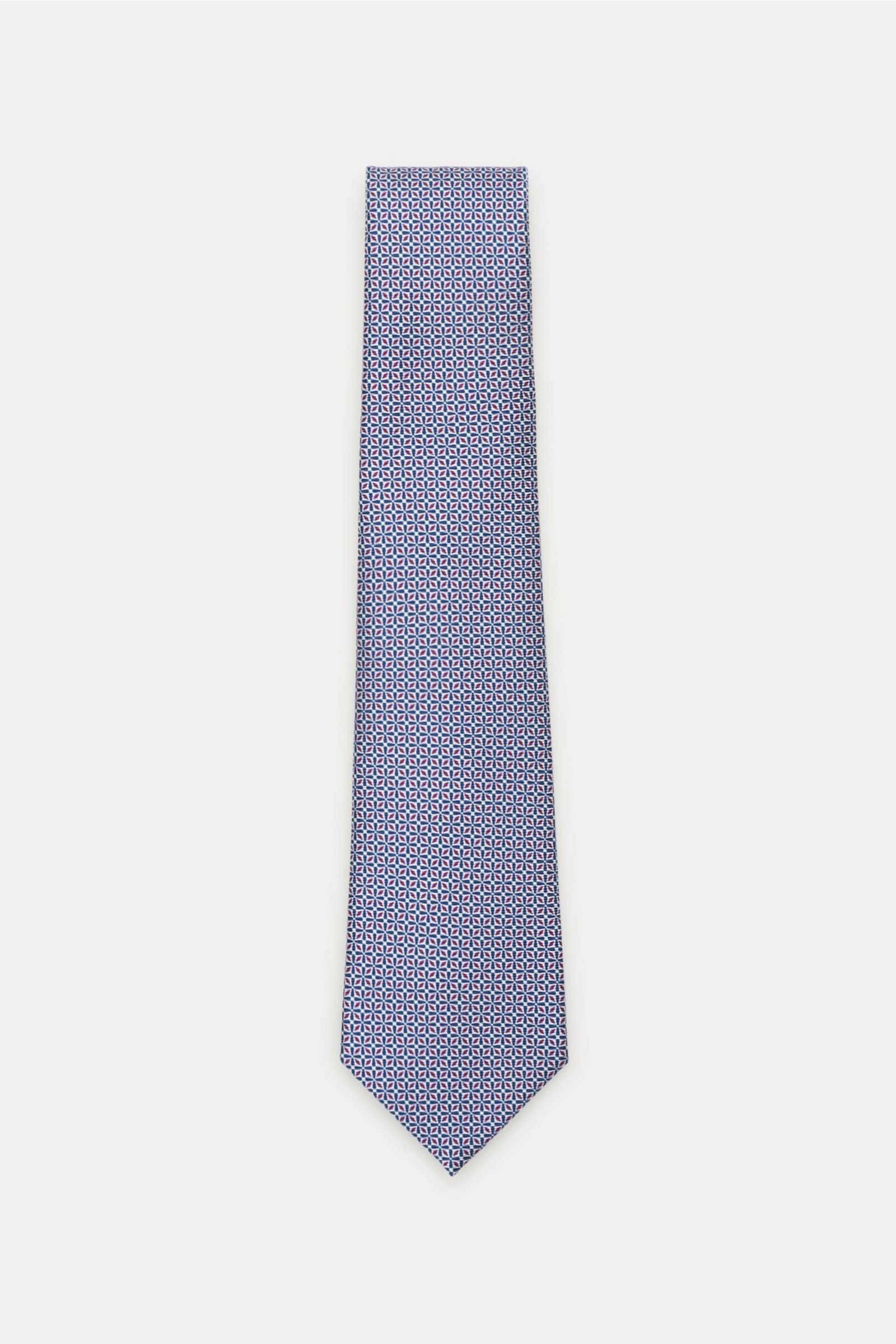 Silk tie dark blue/violet patterned