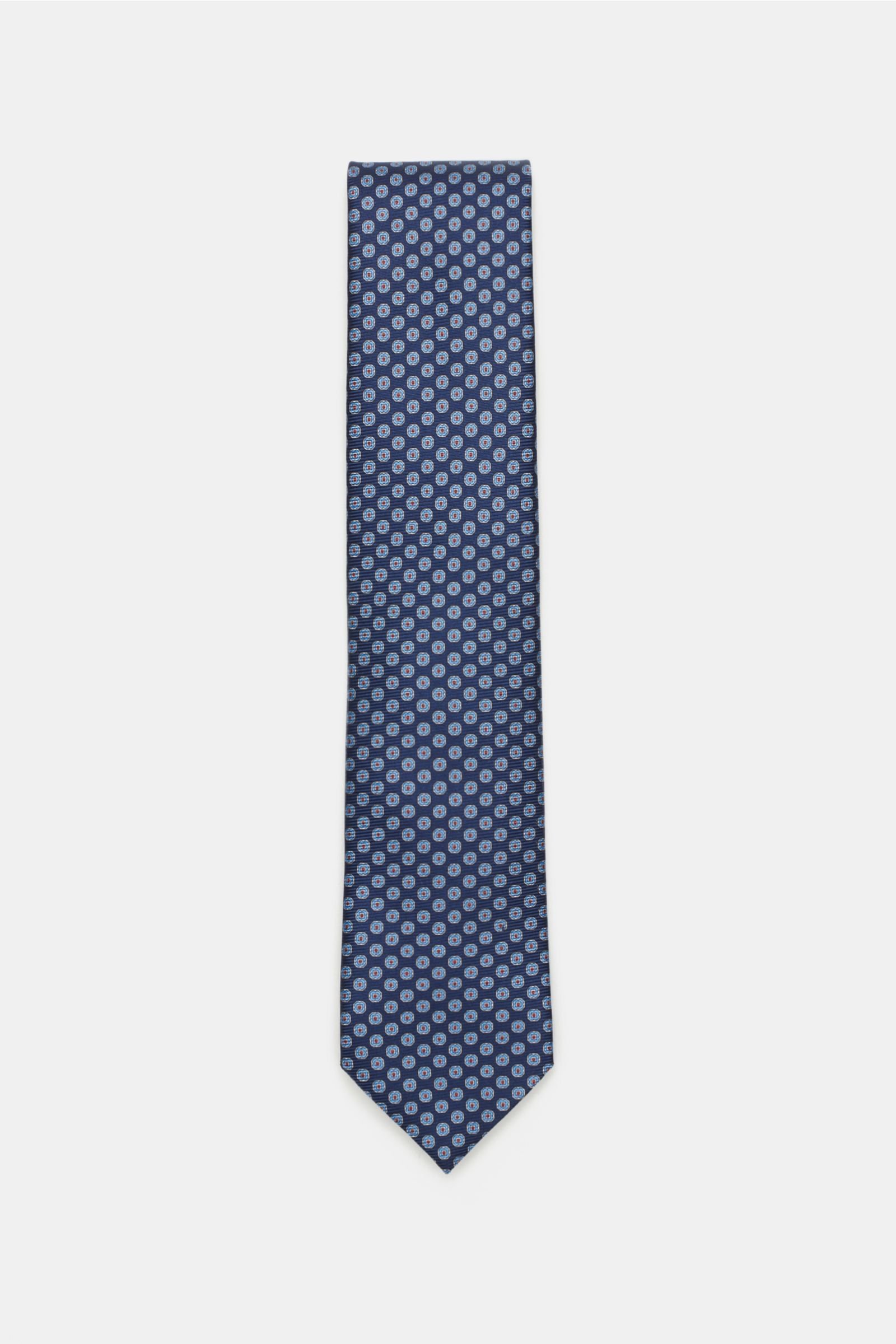 Silk tie teal patterned
