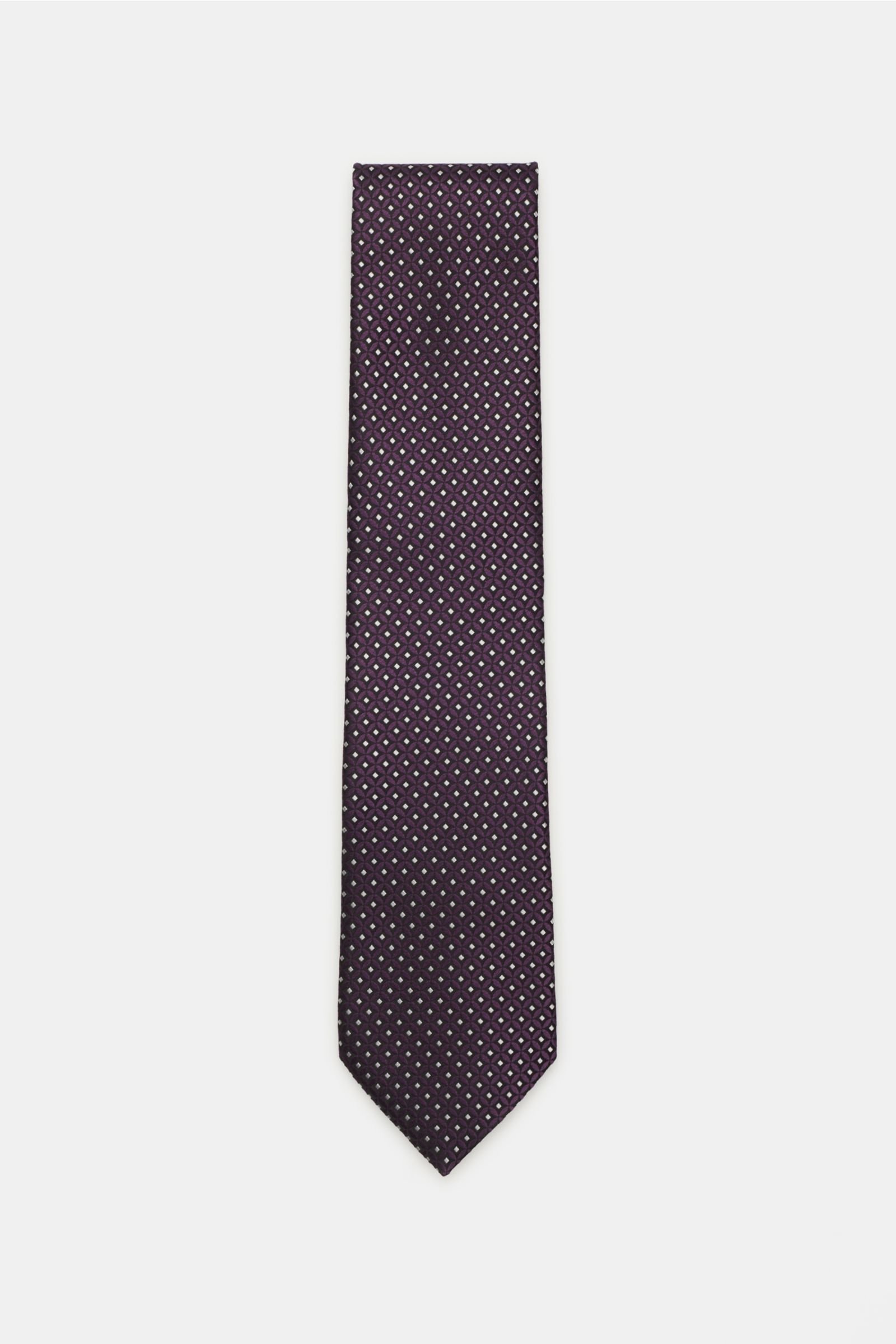 Silk tie purple patterned