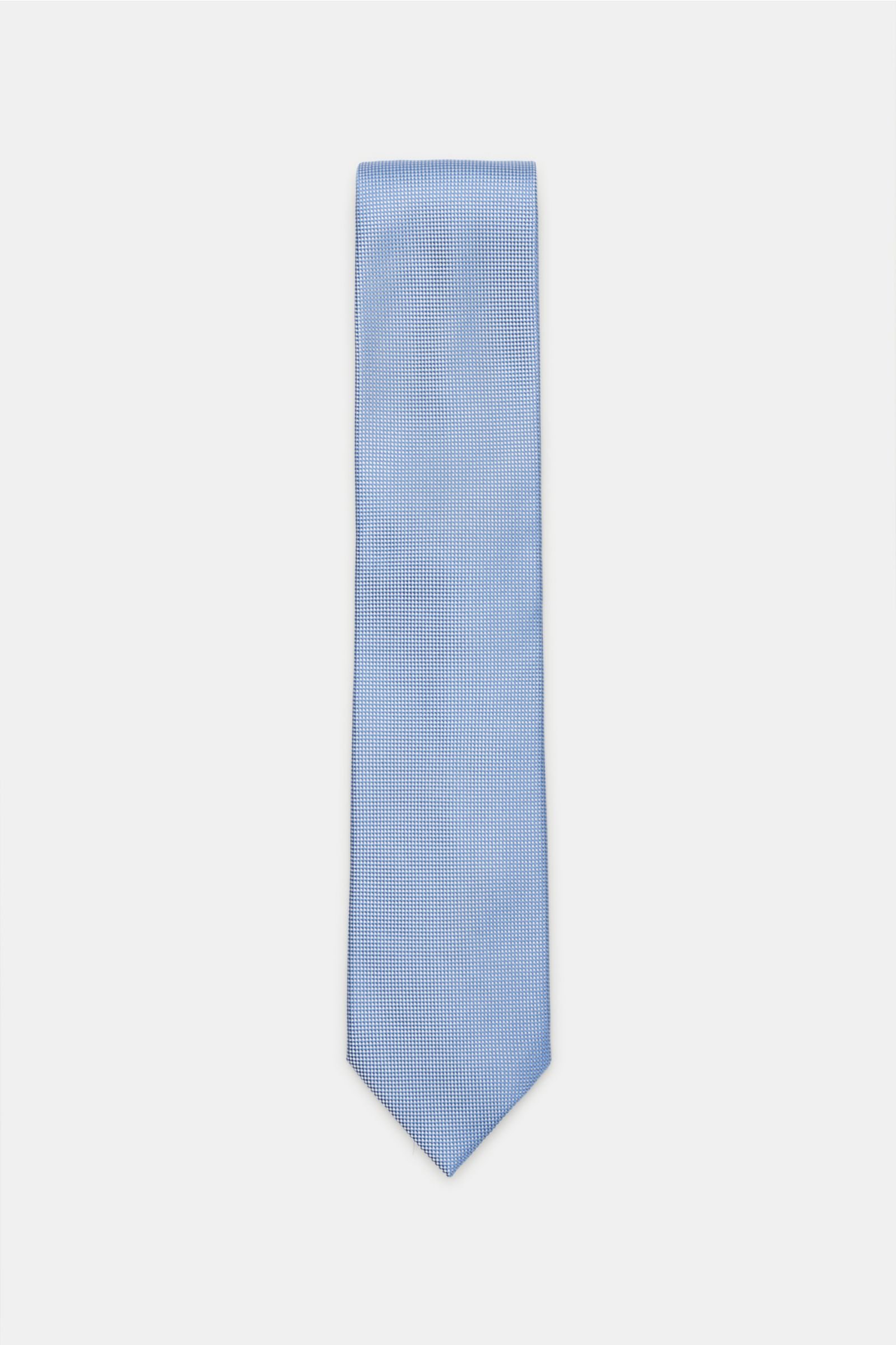 Silk tie light blue patterned