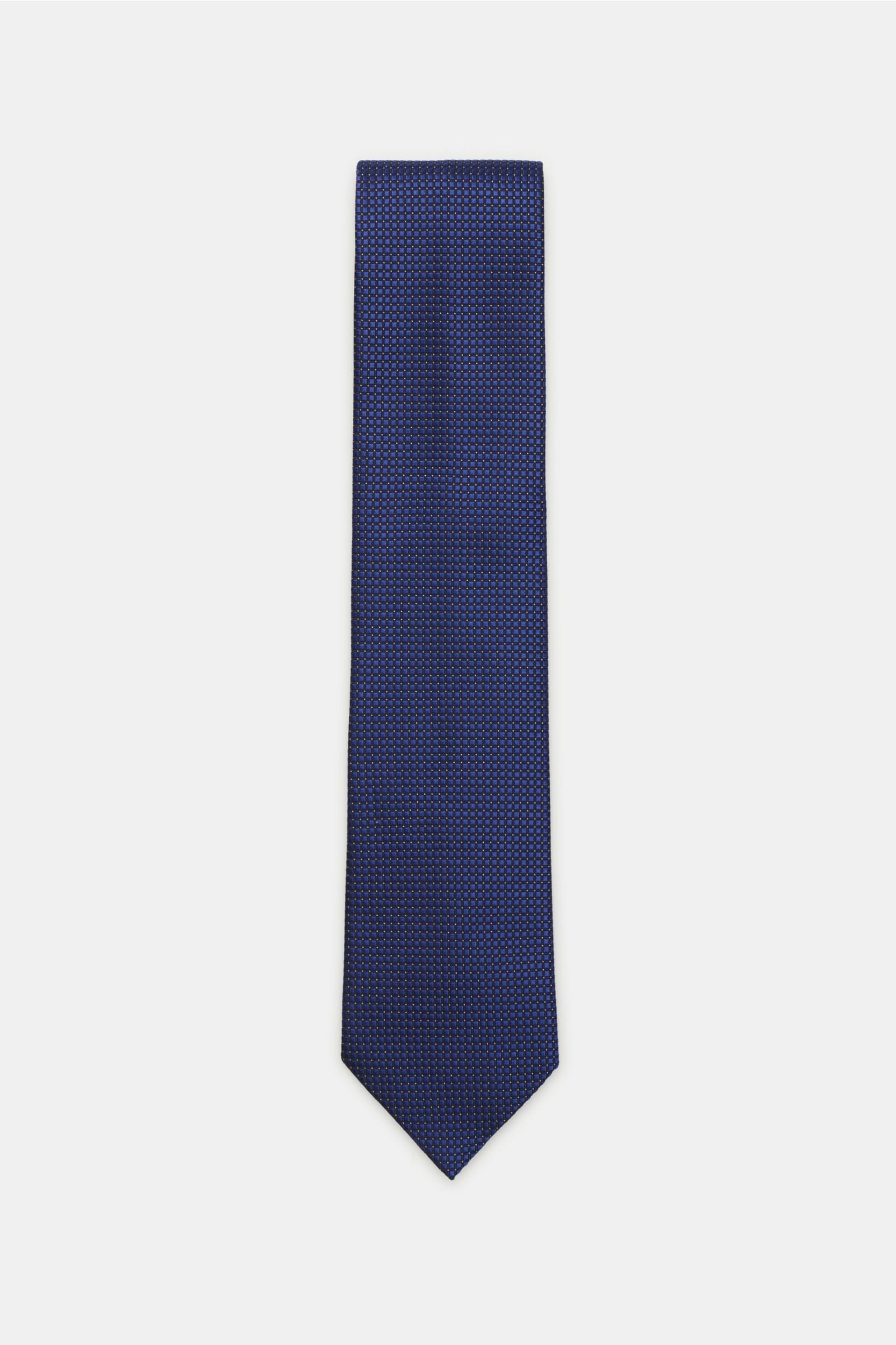 Silk tie dark blue patterned