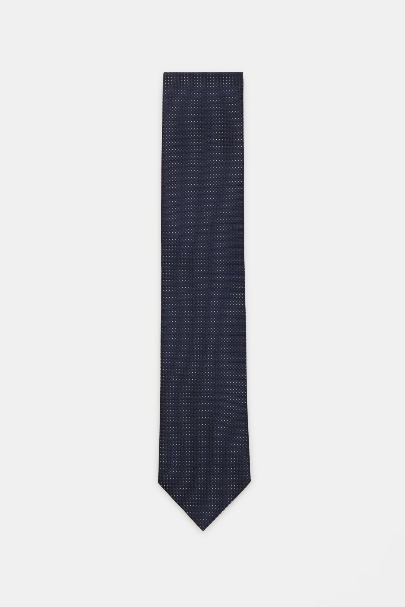 Silk tie navy check pattern
