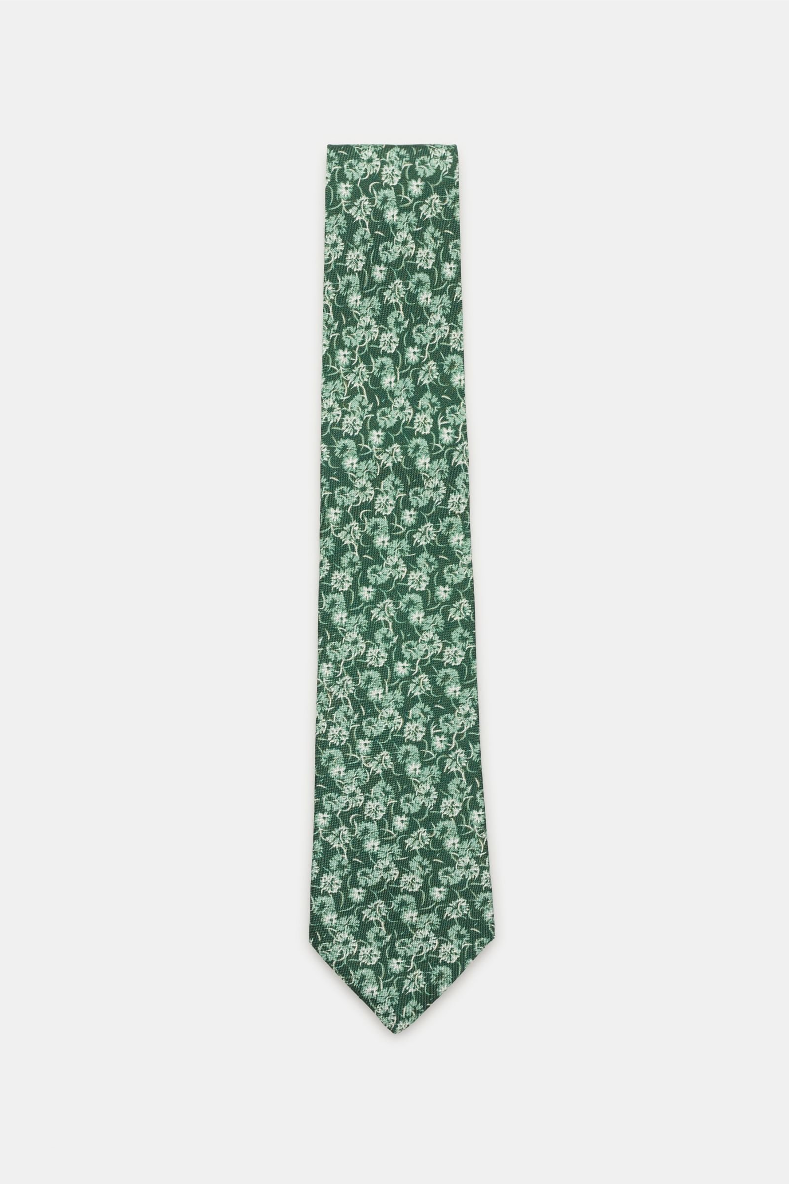 Silk tie green patterned
