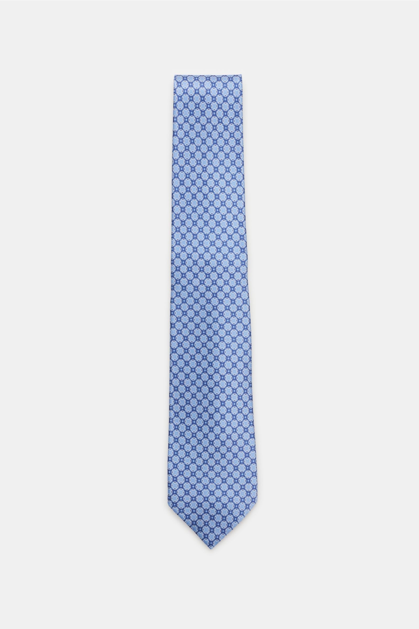 Silk tie smoky blue/navy patterned