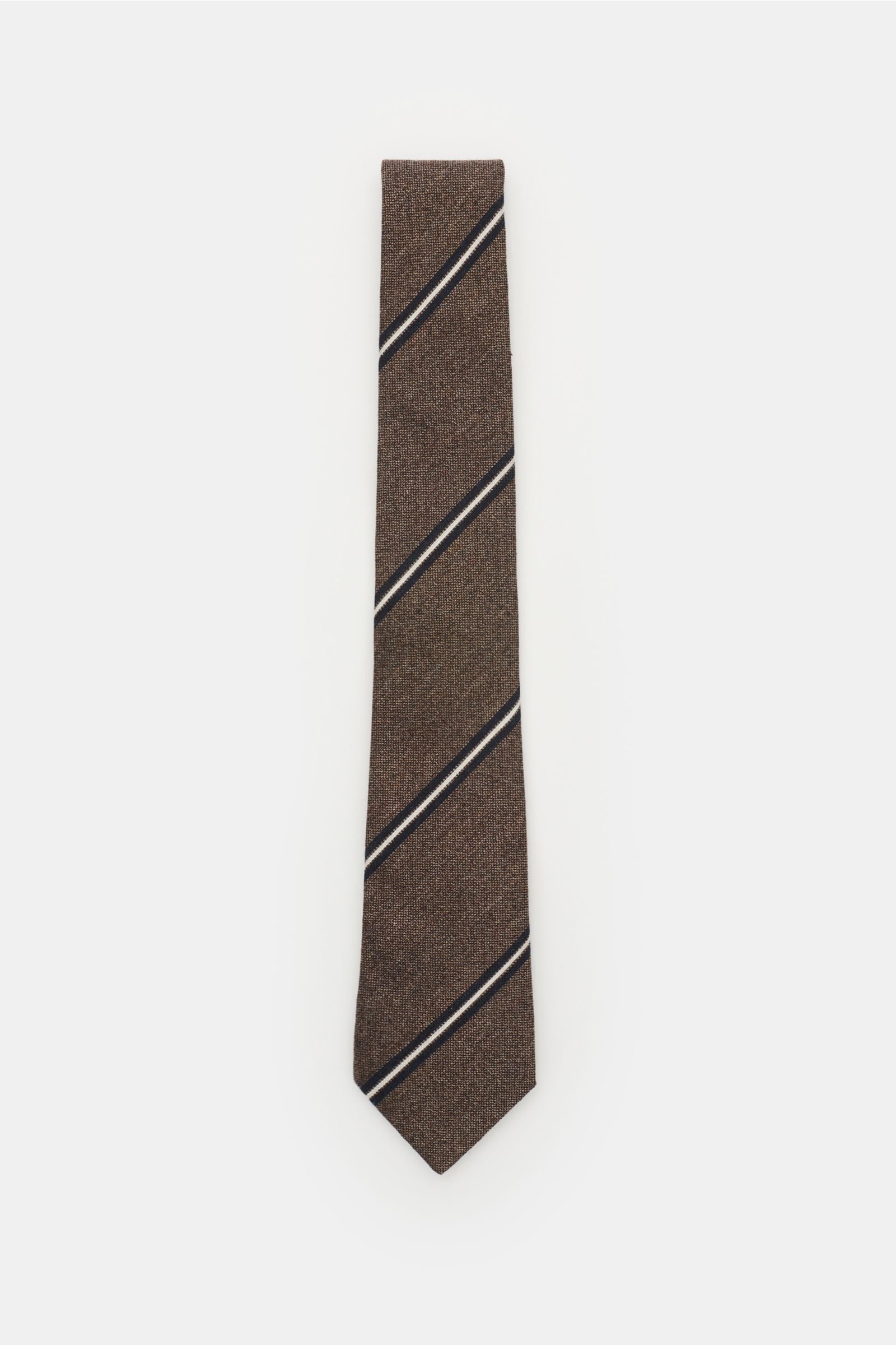 Tie dark brown striped