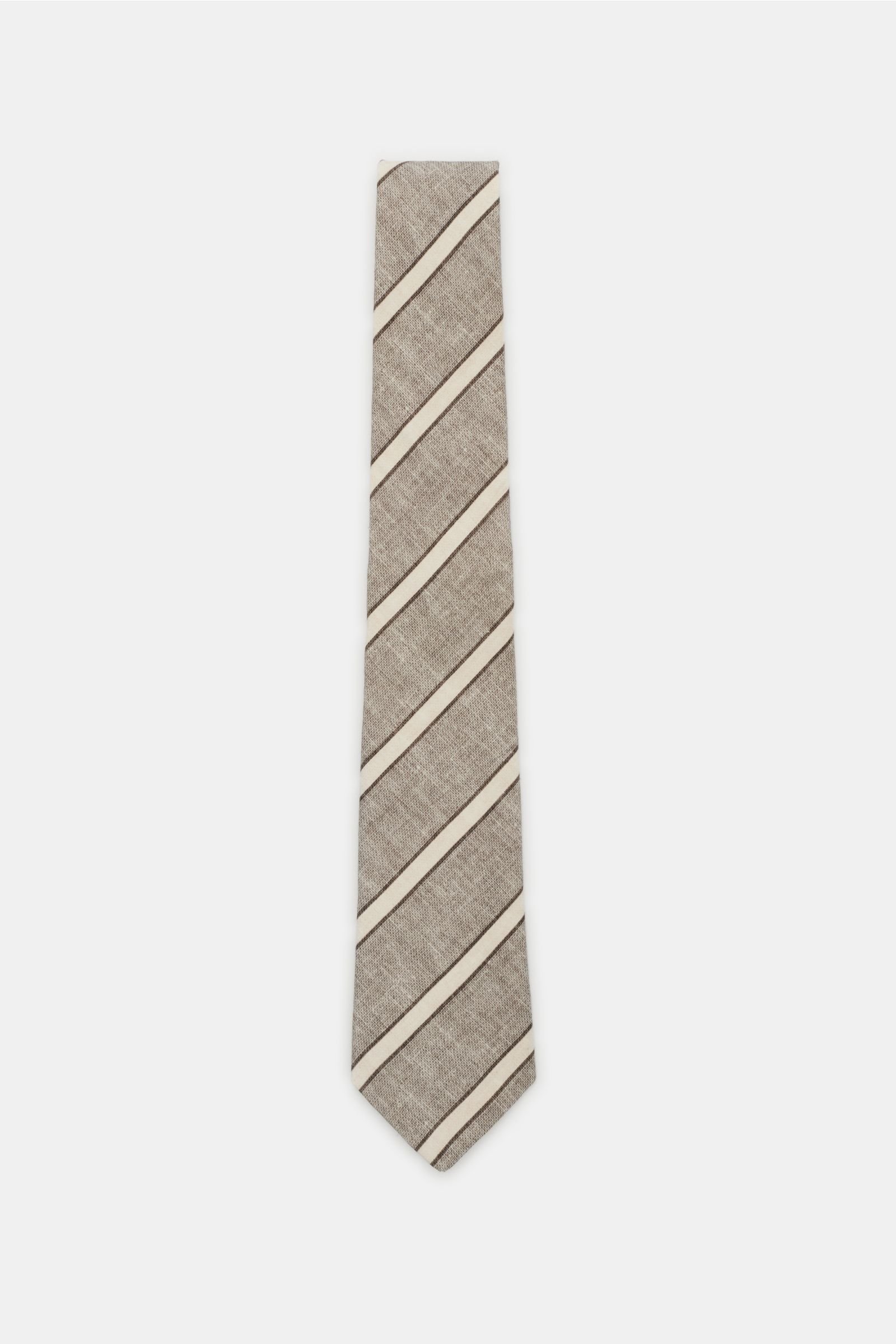 Tie grey-brown/beige striped