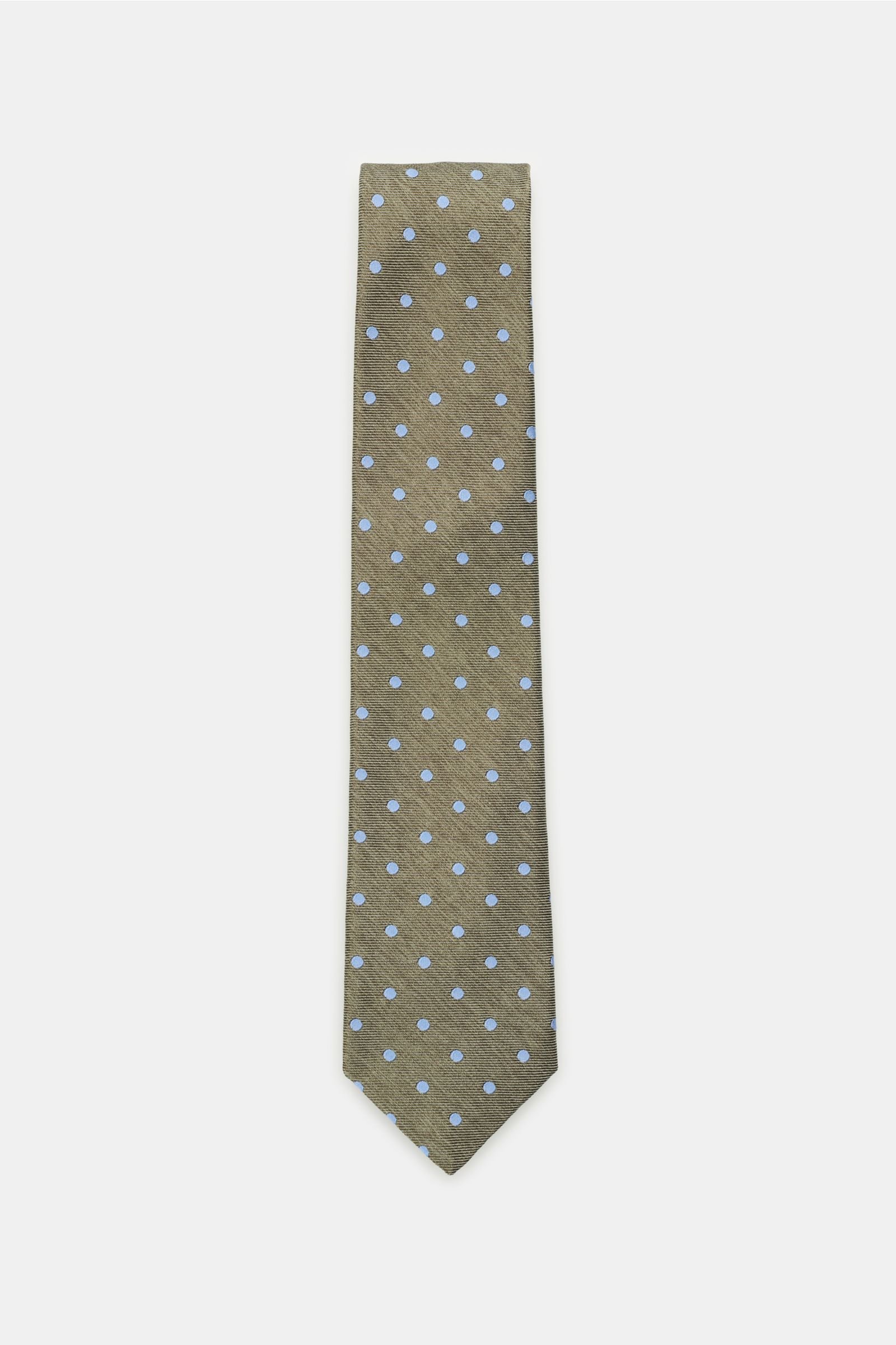 Tie olive with polka dots