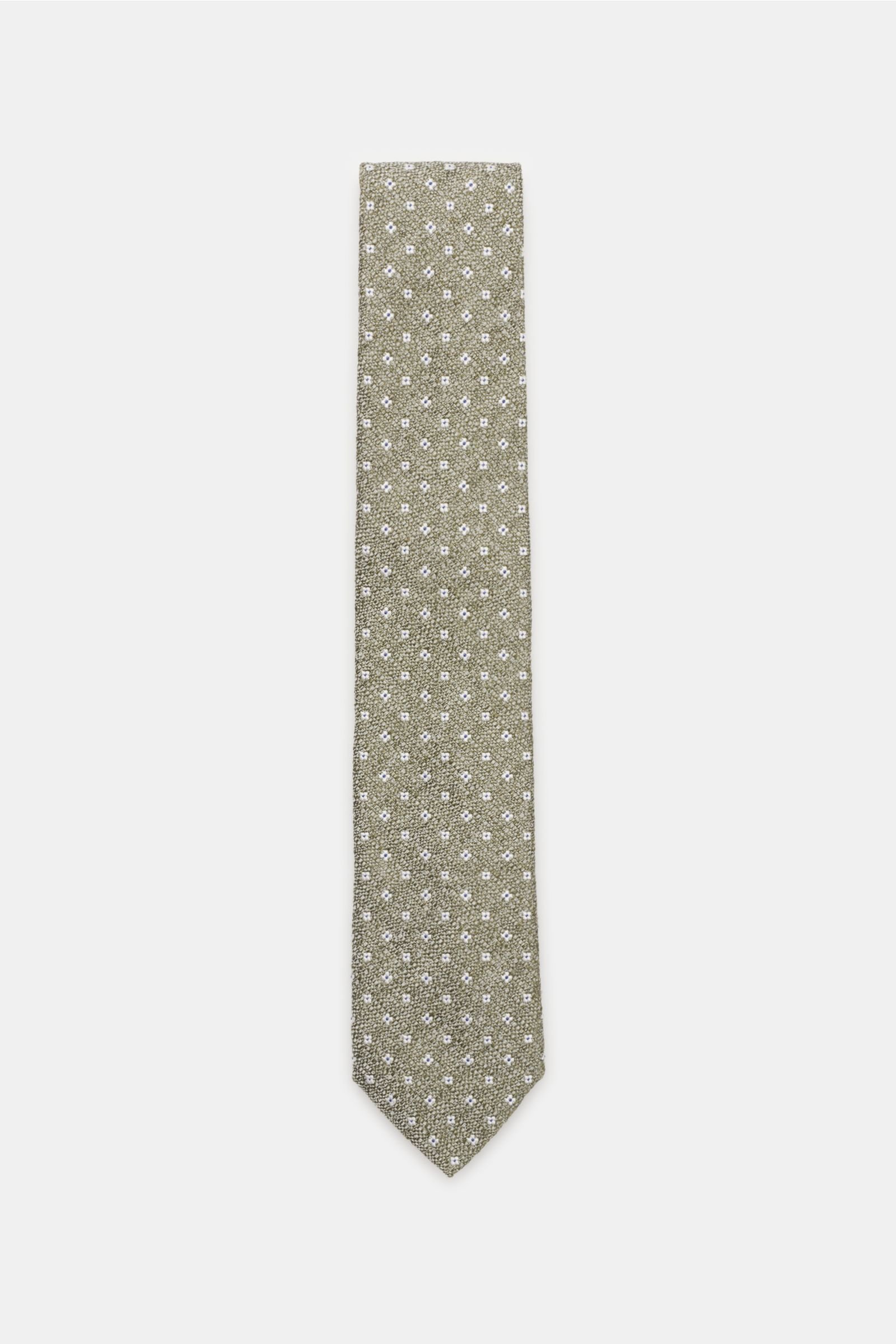 Tie olive patterned