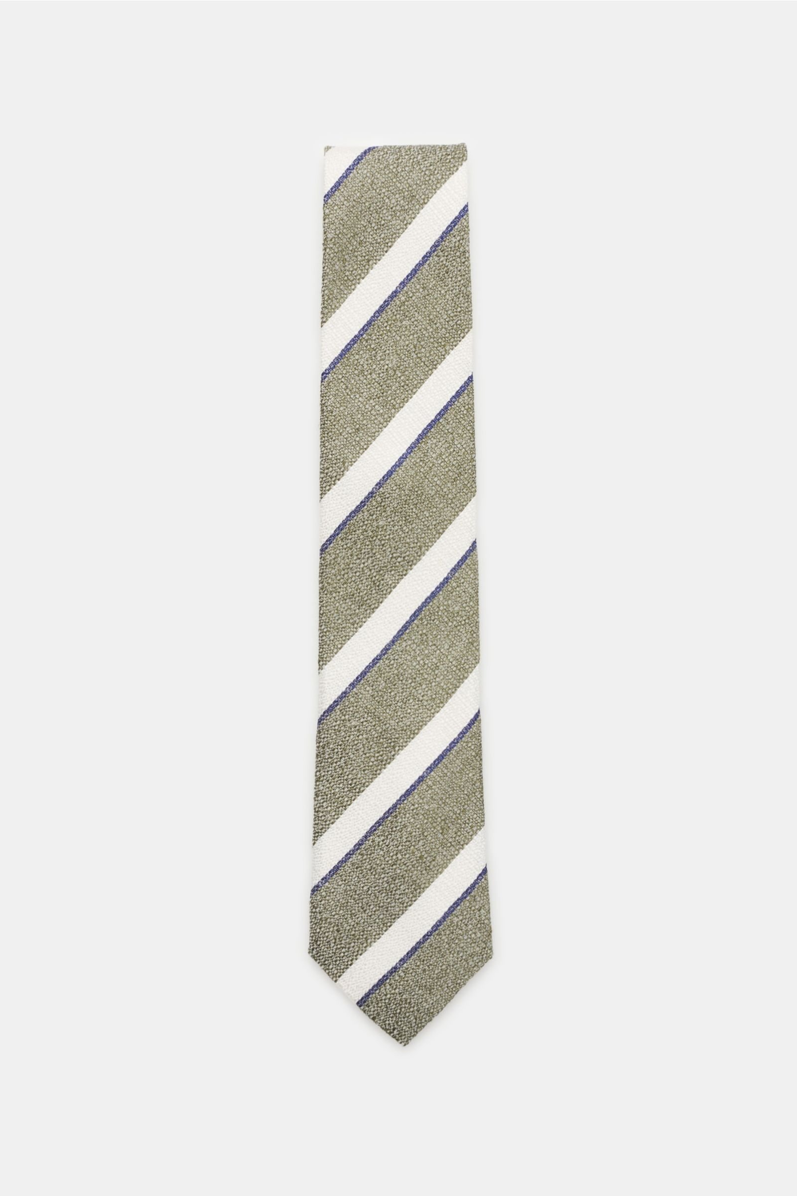 Tie olive/white striped