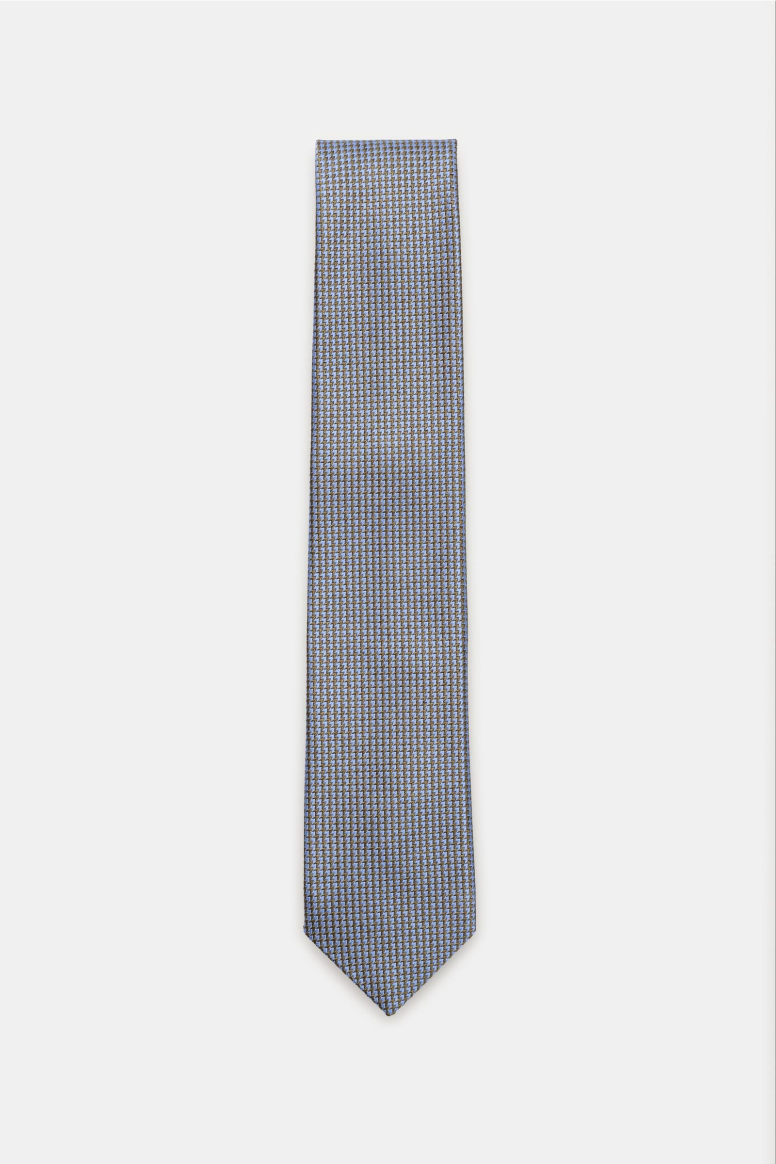 Krawatte rauchblau/oliv gemustert