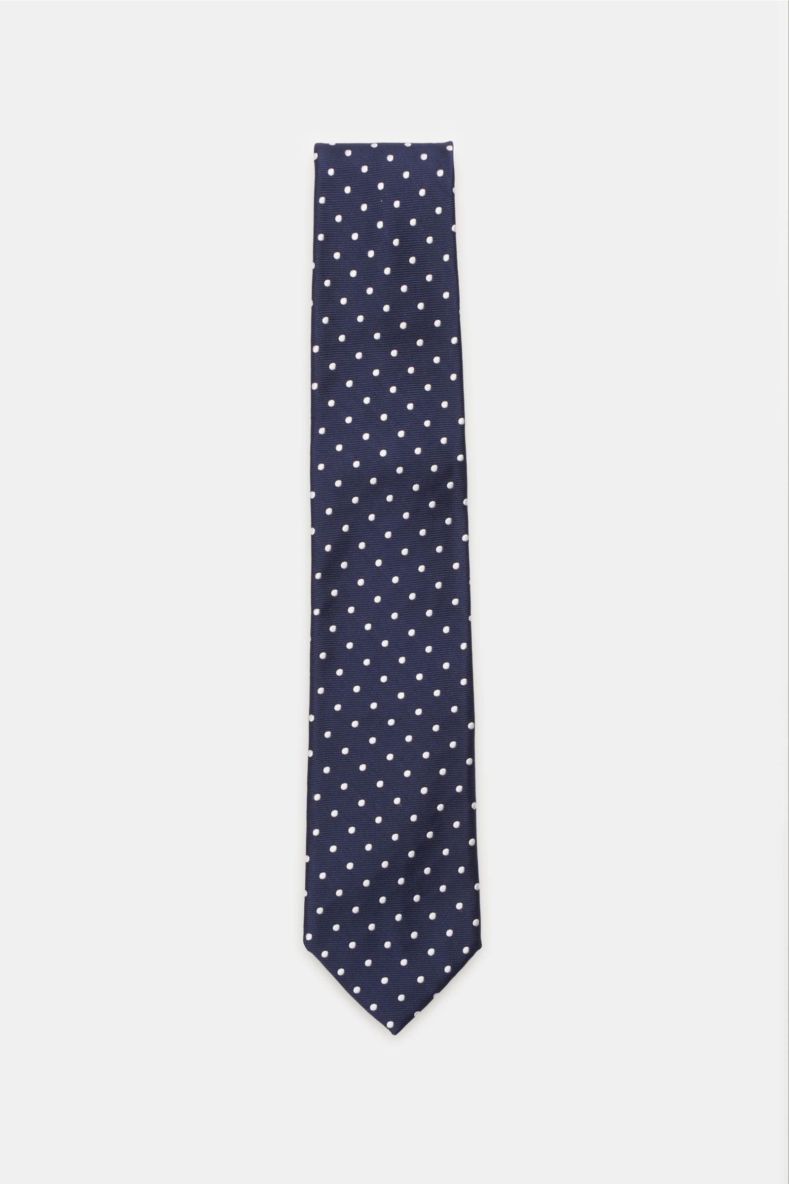 Silk tie navy dotted