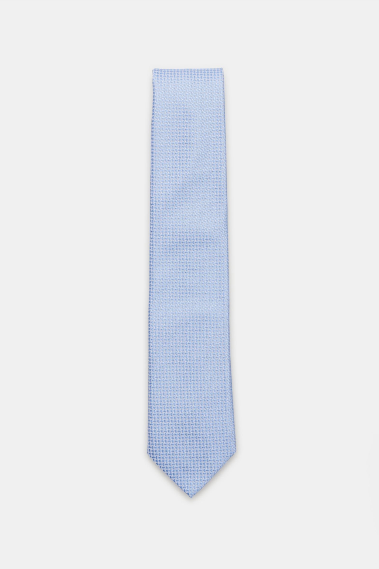 Silk tie pastel blue patterned