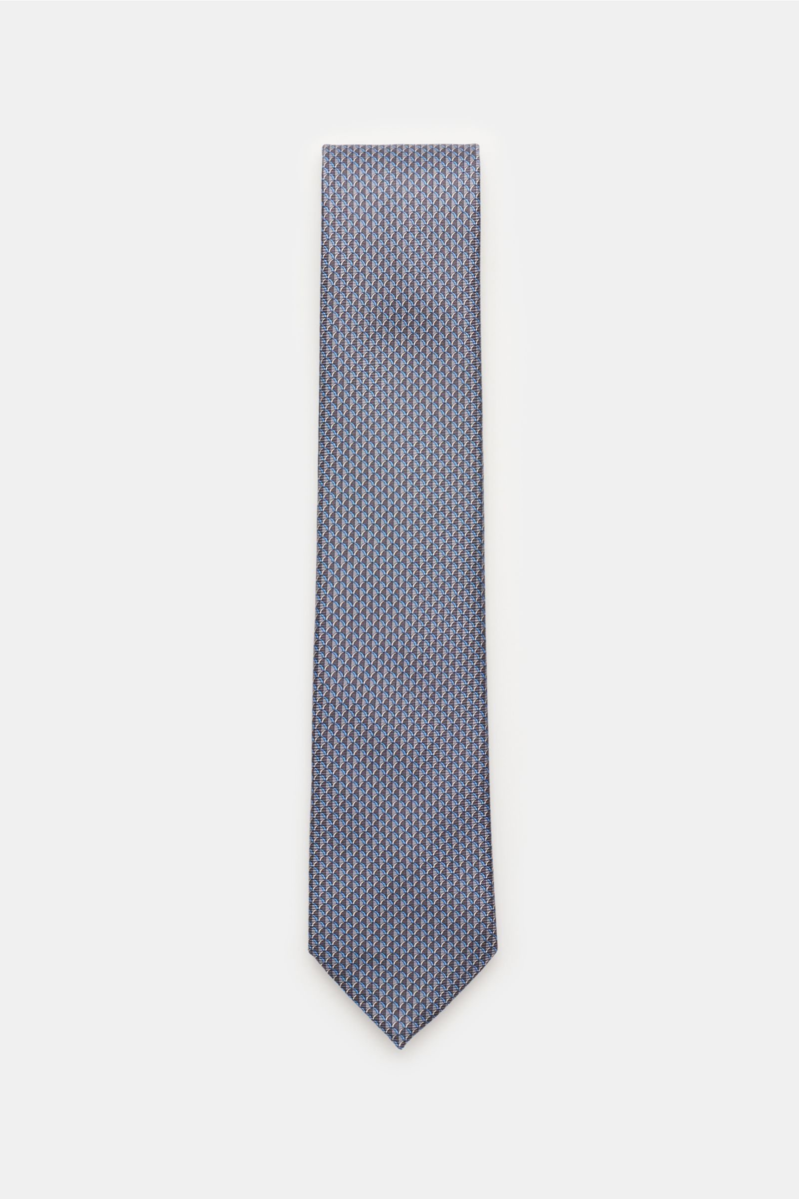 Silk tie grey patterned