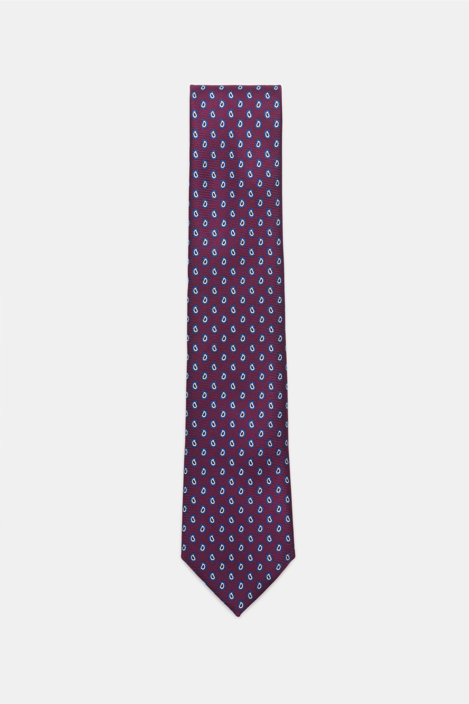 Silk tie purple patterned