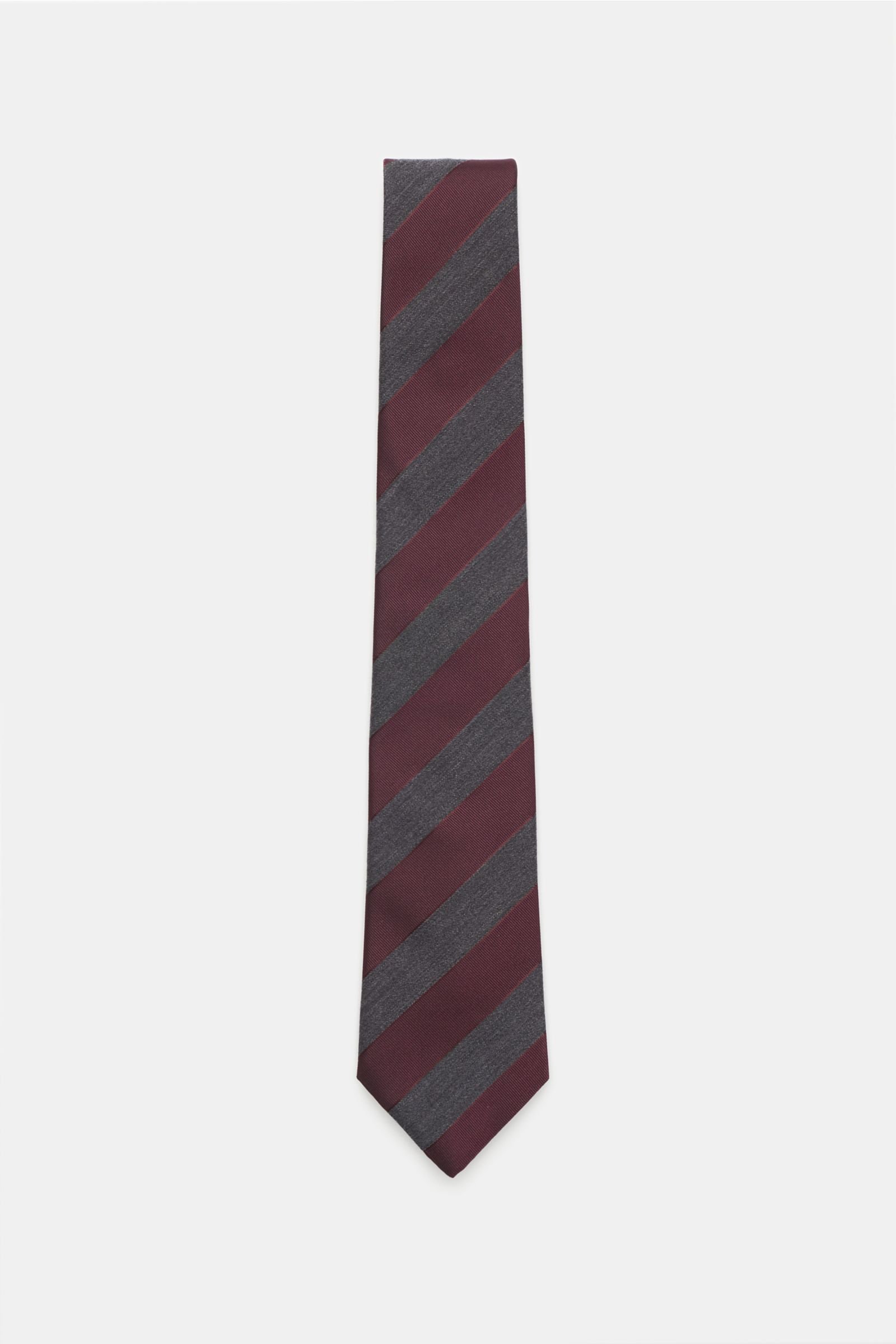 Tie burgundy/dark grey striped