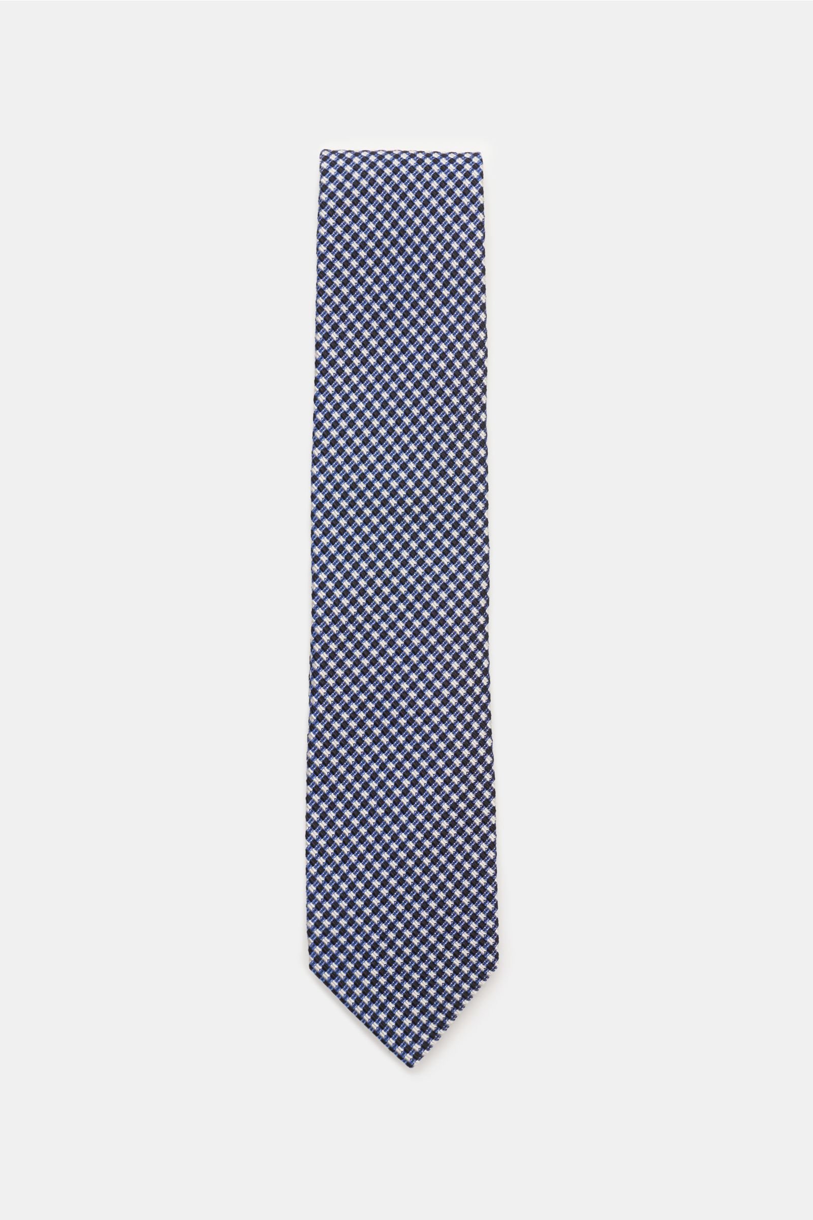Tie dark blue/off-white checked