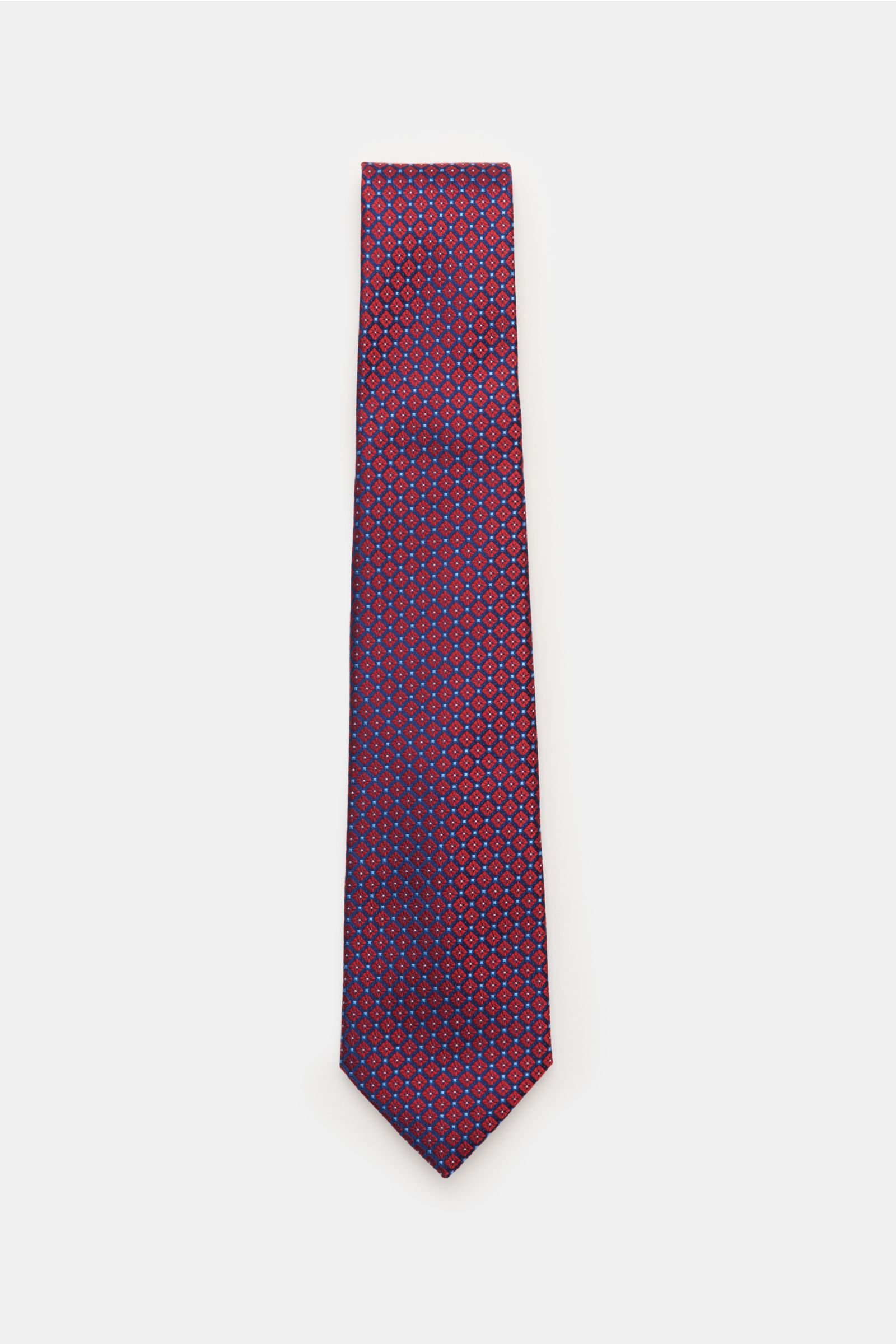 Silk tie navy/dark red patterned